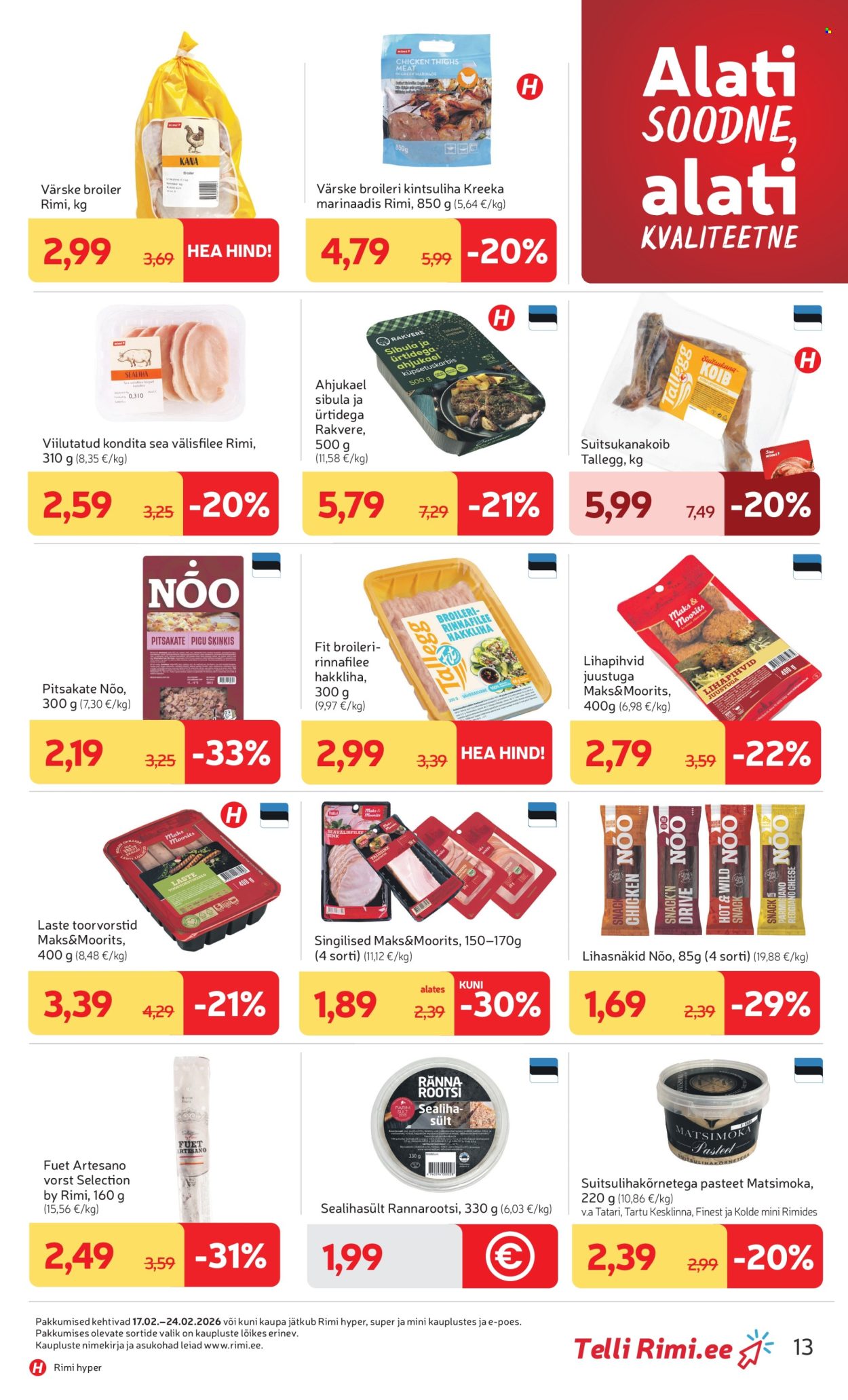 rimi - Rimi kliendileht - Kliendileht (17.02 - 23.02.2026) - page: 13