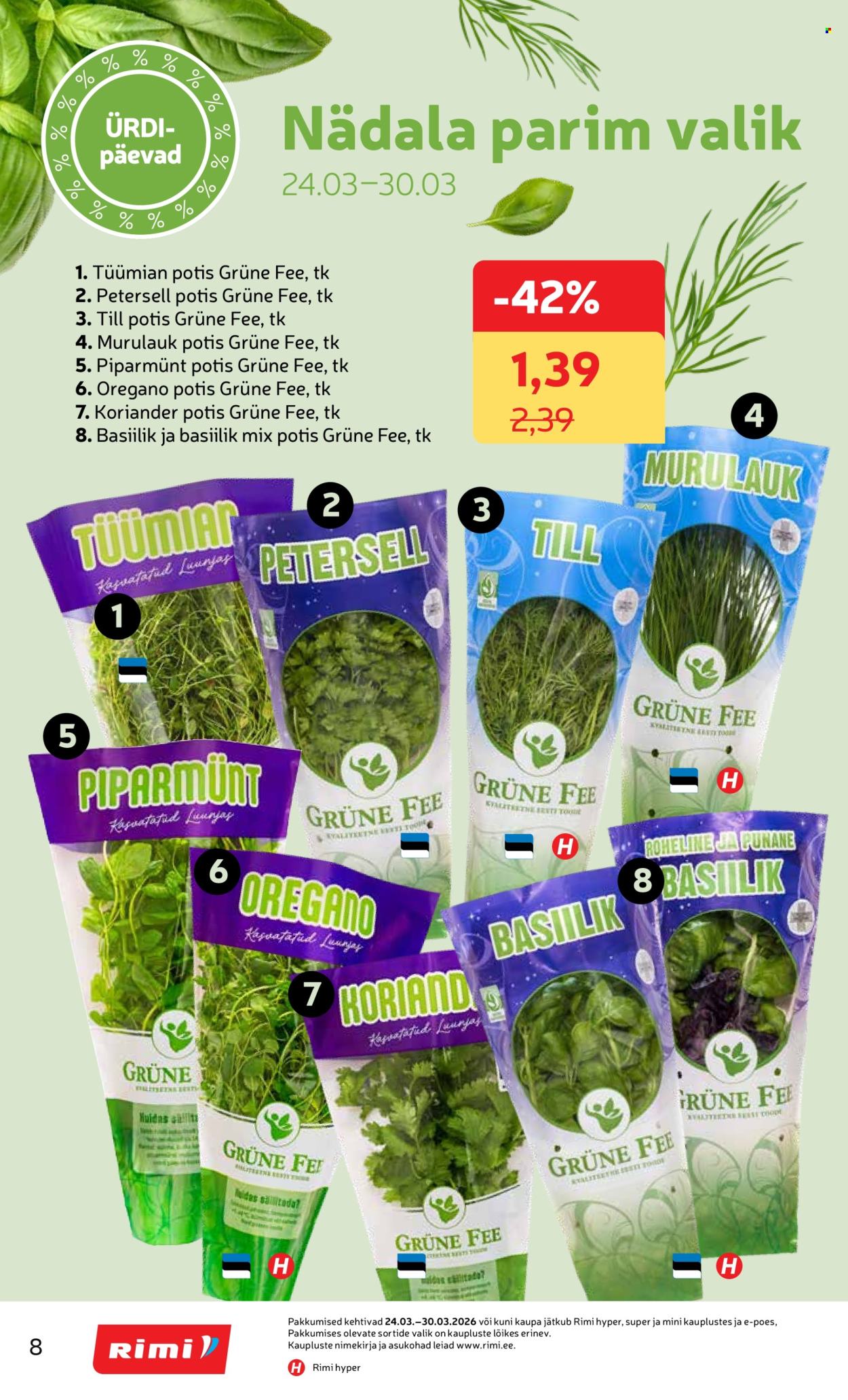 rimi - Rimi kliendileht - Kliendileht (24.03 - 30.03.2026) - page: 8