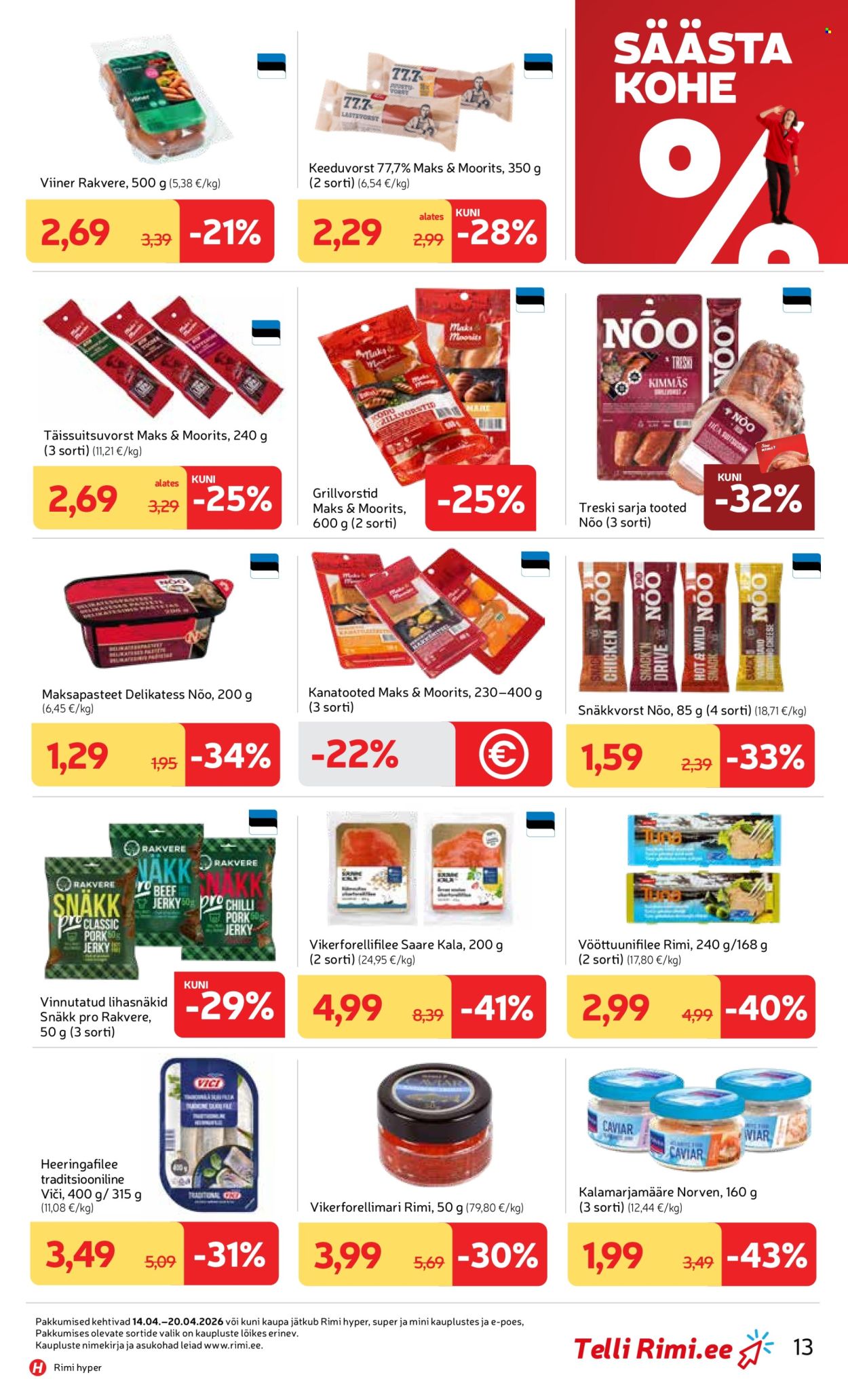 rimi - Rimi kliendileht - Kliendileht (14.04 - 20.04.2026) - page: 13