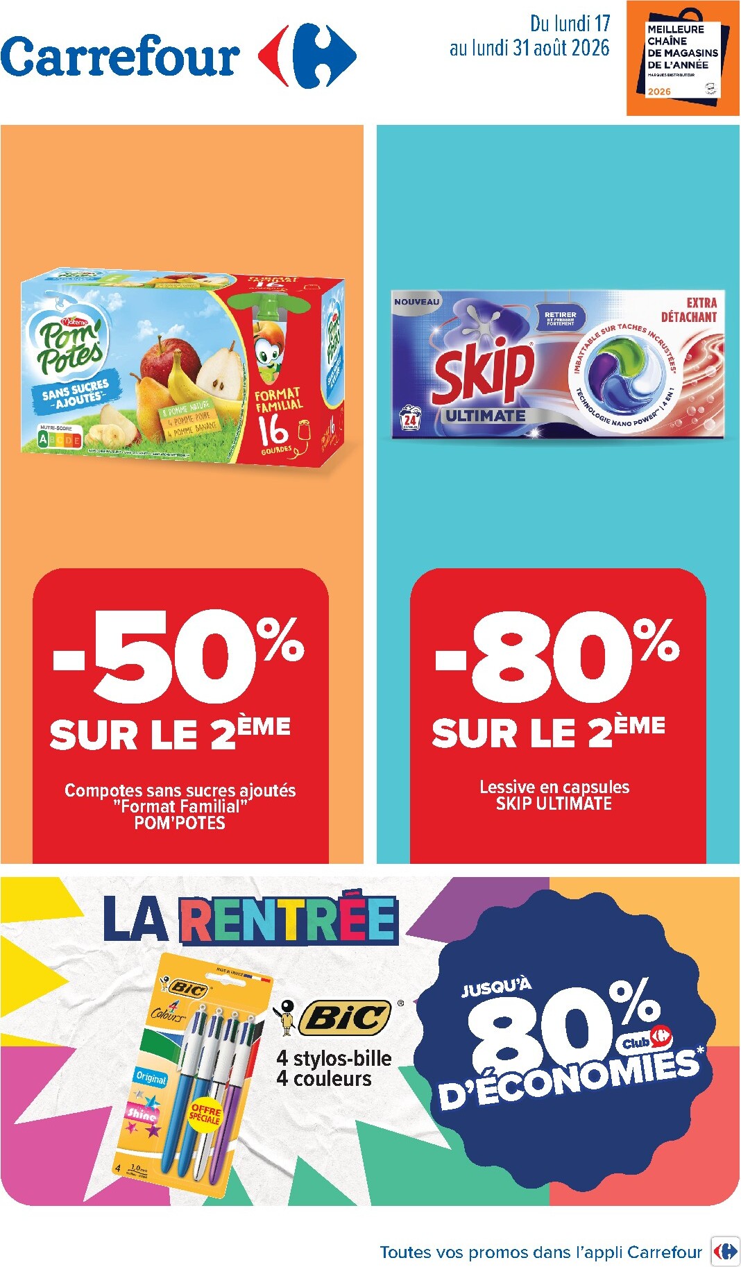carrefour - Flyer Carrefour pour la semaine prochaine du du lundi 17/08/2026 au du lundi 31/08/2026