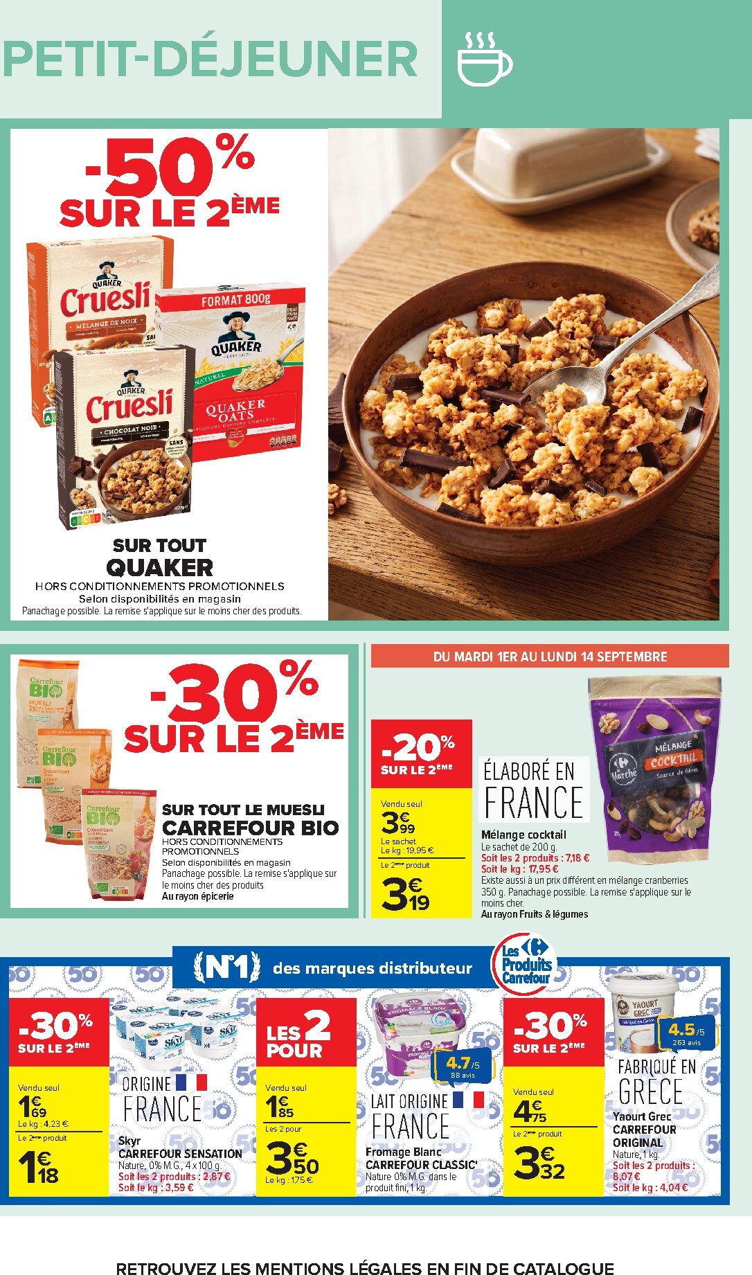 carrefour - Flyer Carrefour - Petit Dejeuner pour la semaine prochaine du du mardi 01/09/2026 au du lundi 14/09/2026 - page: 18