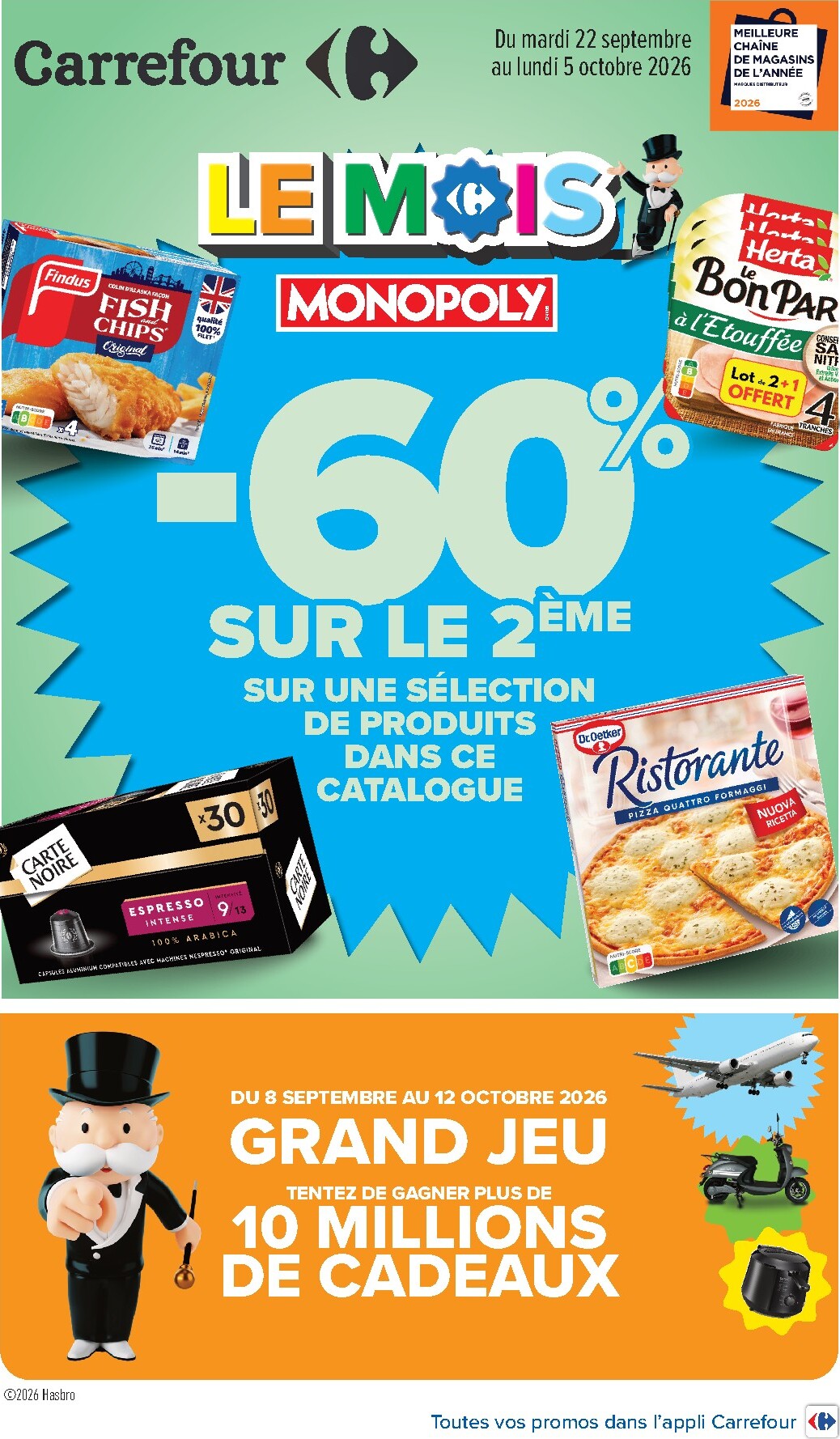 carrefour - Flyer Carrefour - Le mois Monopoly pour la semaine prochaine du du mardi 22/09/2026 au du lundi 05/10/2026