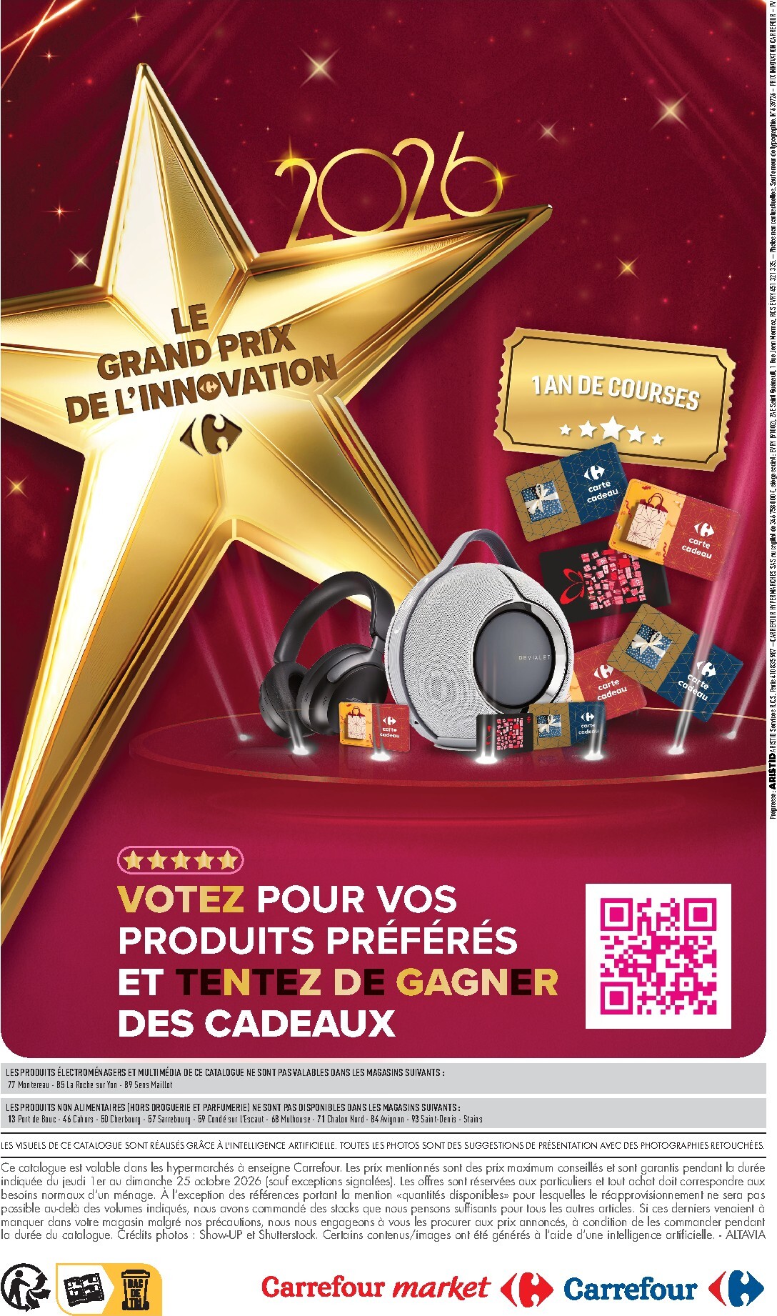 carrefour - Flyer Carrefour - Le Grand Prix De L'innovation 2026 pour la semaine prochaine du de jeudi 01/10/2026 au du dimanche 25/10/2026 - page: 72