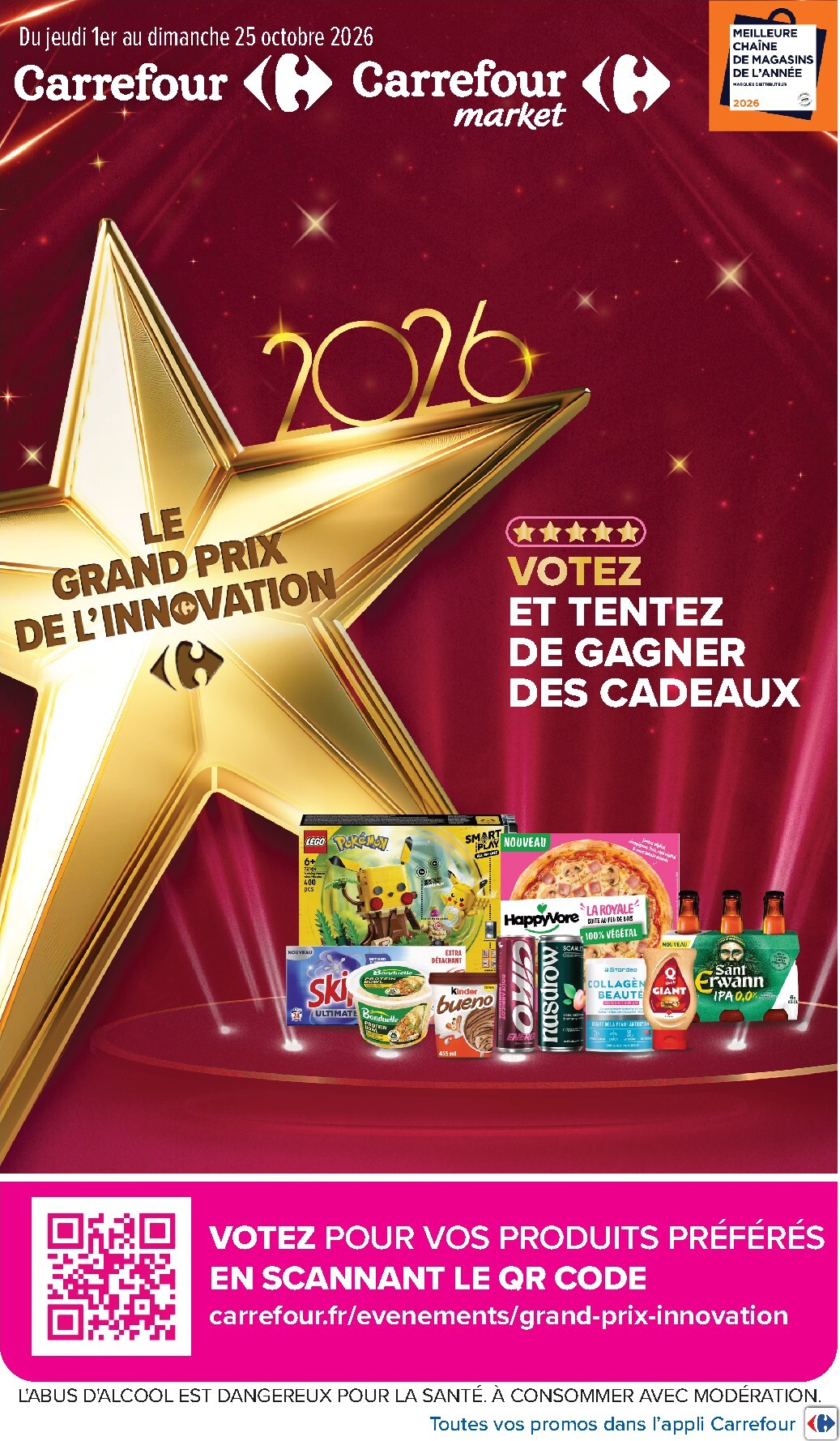 carrefour - Flyer Carrefour - Le Grand Prix De L'innovation 2026 pour la semaine prochaine du de jeudi 01/10/2026 au du dimanche 25/10/2026