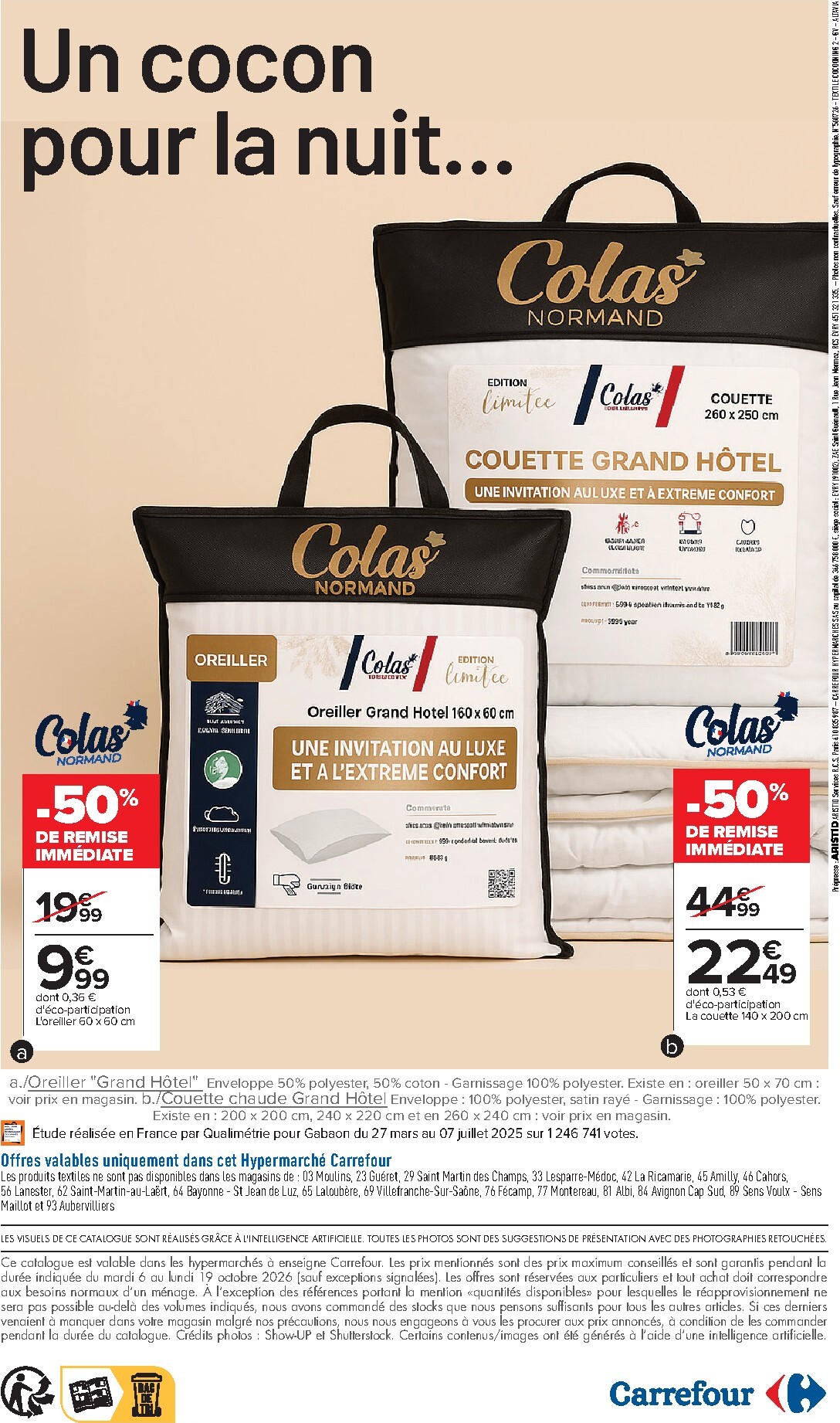 carrefour - Flyer Carrefour - Special Nuit Et Cocooning pour la semaine prochaine du du mardi 06/10/2026 au du lundi 19/10/2026 - page: 24