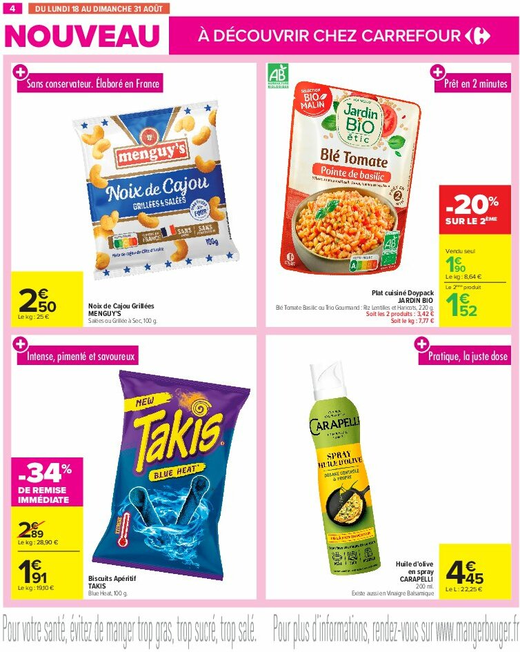 carrefour - Catalogue Carrefour - Les Nouveautés Votre Sélection À Ne Pas Manquer ! valable du 04/08 au 17/08 - page: 4