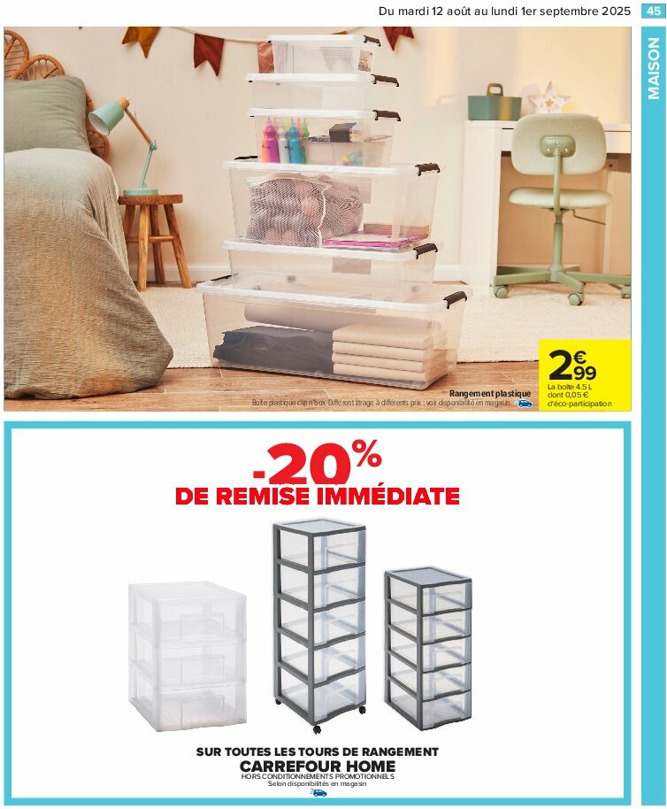 carrefour - Catalogue Carrefour - 80% D'Économies valable du 12/08 au 01/09 - page: 47