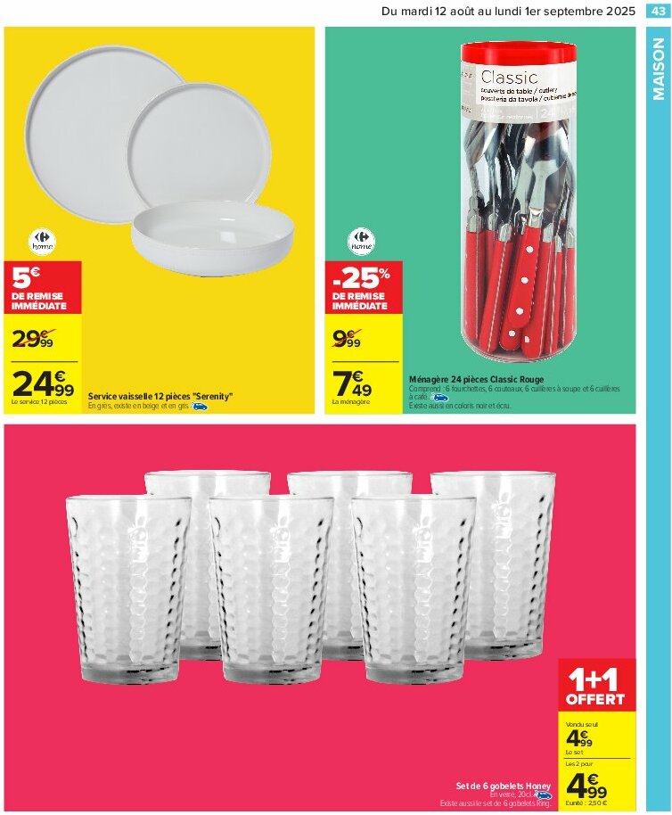 carrefour - Catalogue Carrefour - 80% D'Économies valable du 12/08 au 01/09 - page: 45