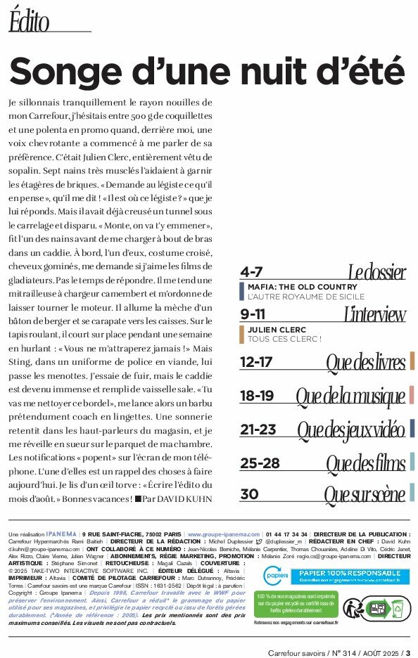 carrefour - Catalogue Carrefour - A chacun sa culture valable du 01/08 au 31/08 - page: 3