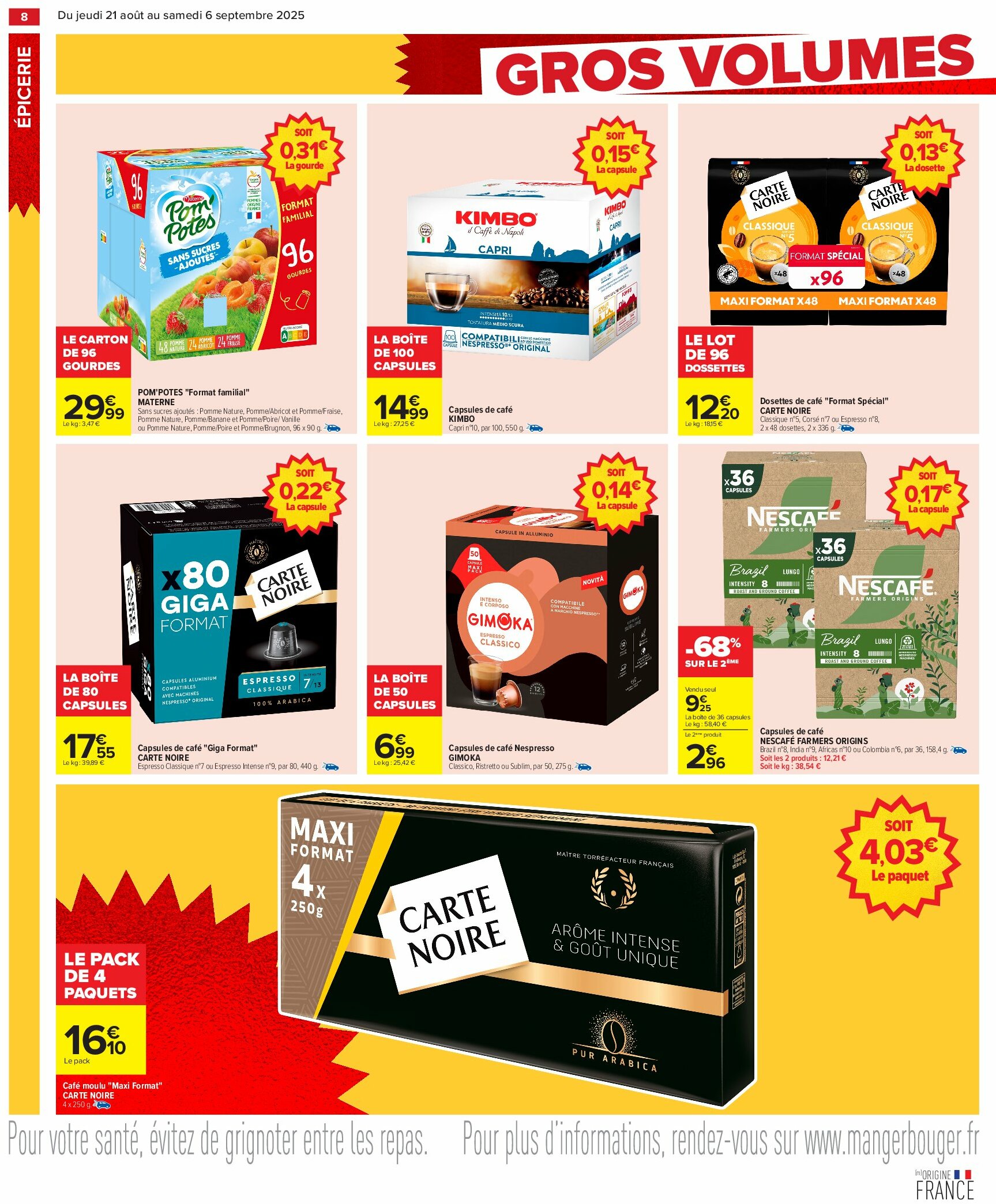 carrefour - Catalogue Carrefour - Gros volumes valable du 21/08 au 06/09 - page: 10