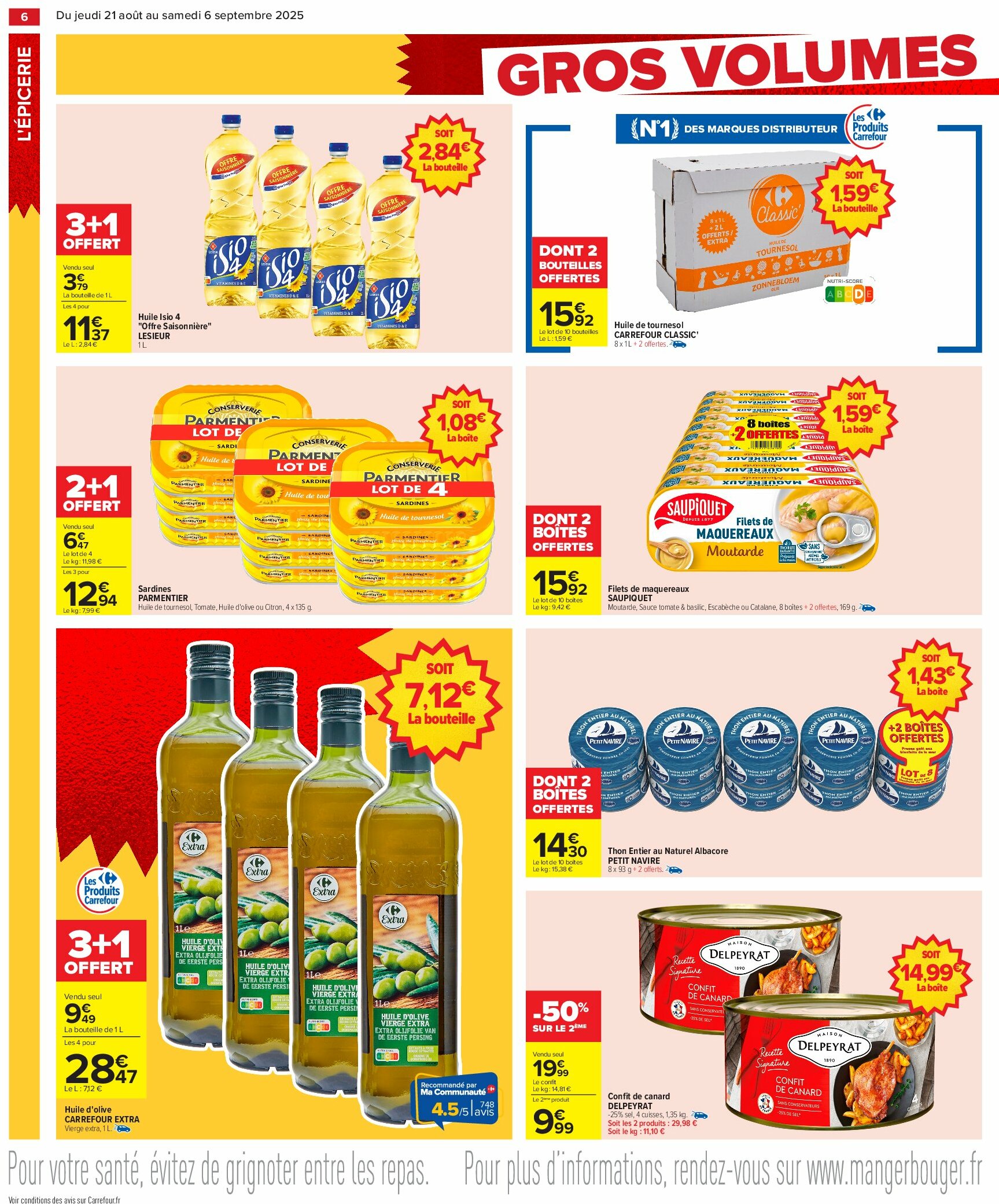 carrefour - Catalogue Carrefour - Gros volumes valable du 21/08 au 06/09 - page: 8