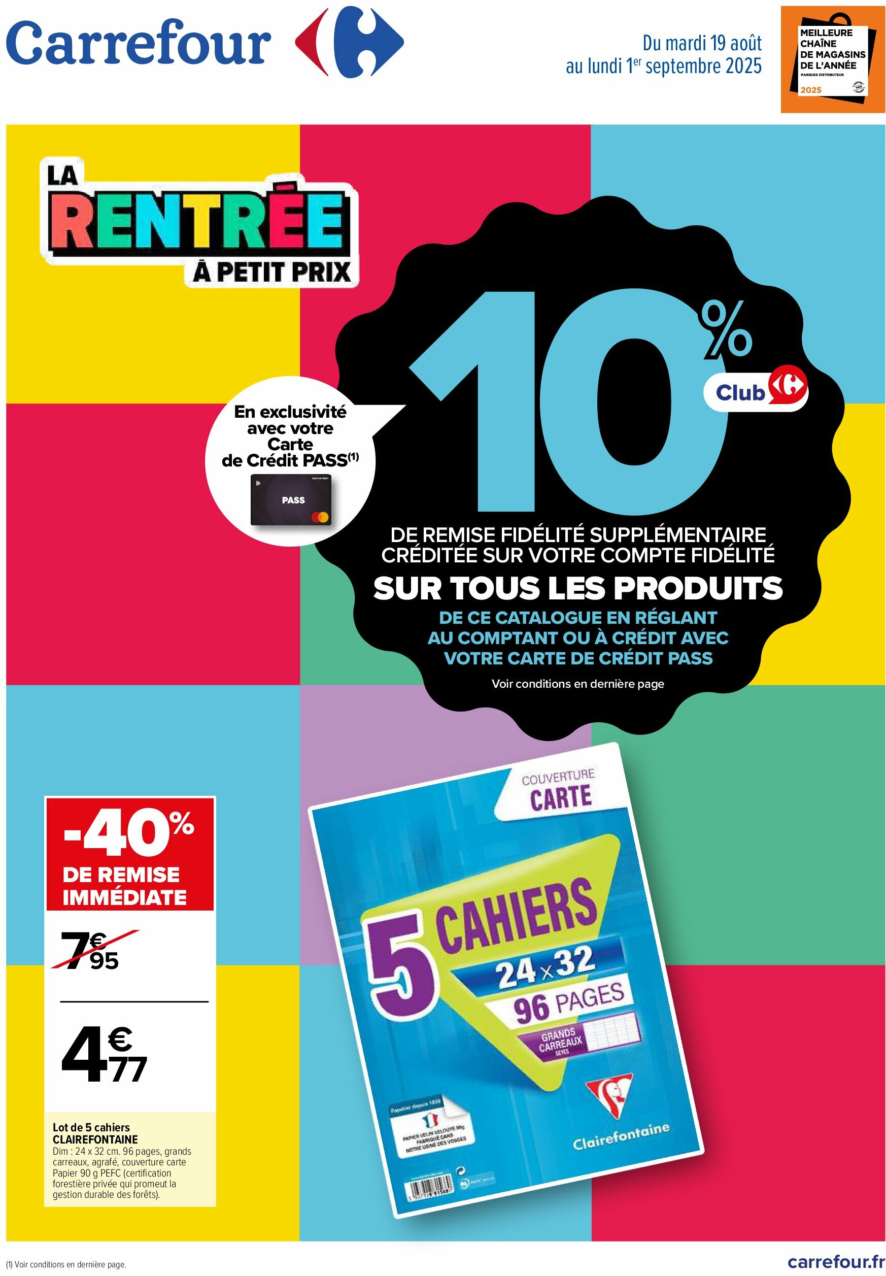 carrefour - Catalogue Carrefour - La Rentrée valable du 19/08 au 01/09