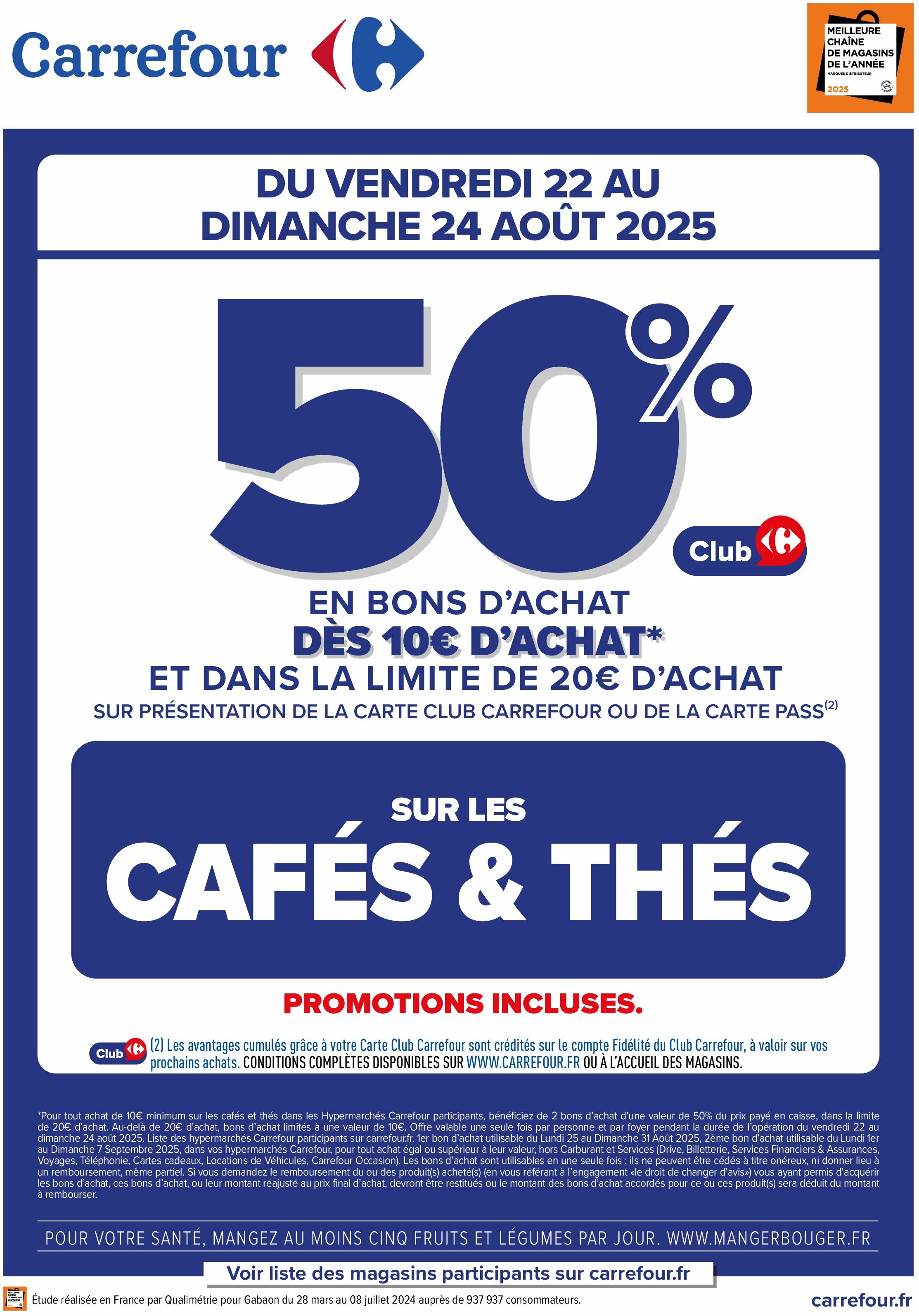carrefour - Catalogue Carrefour - Cafés, Thés valable du 22/08 au 24/08