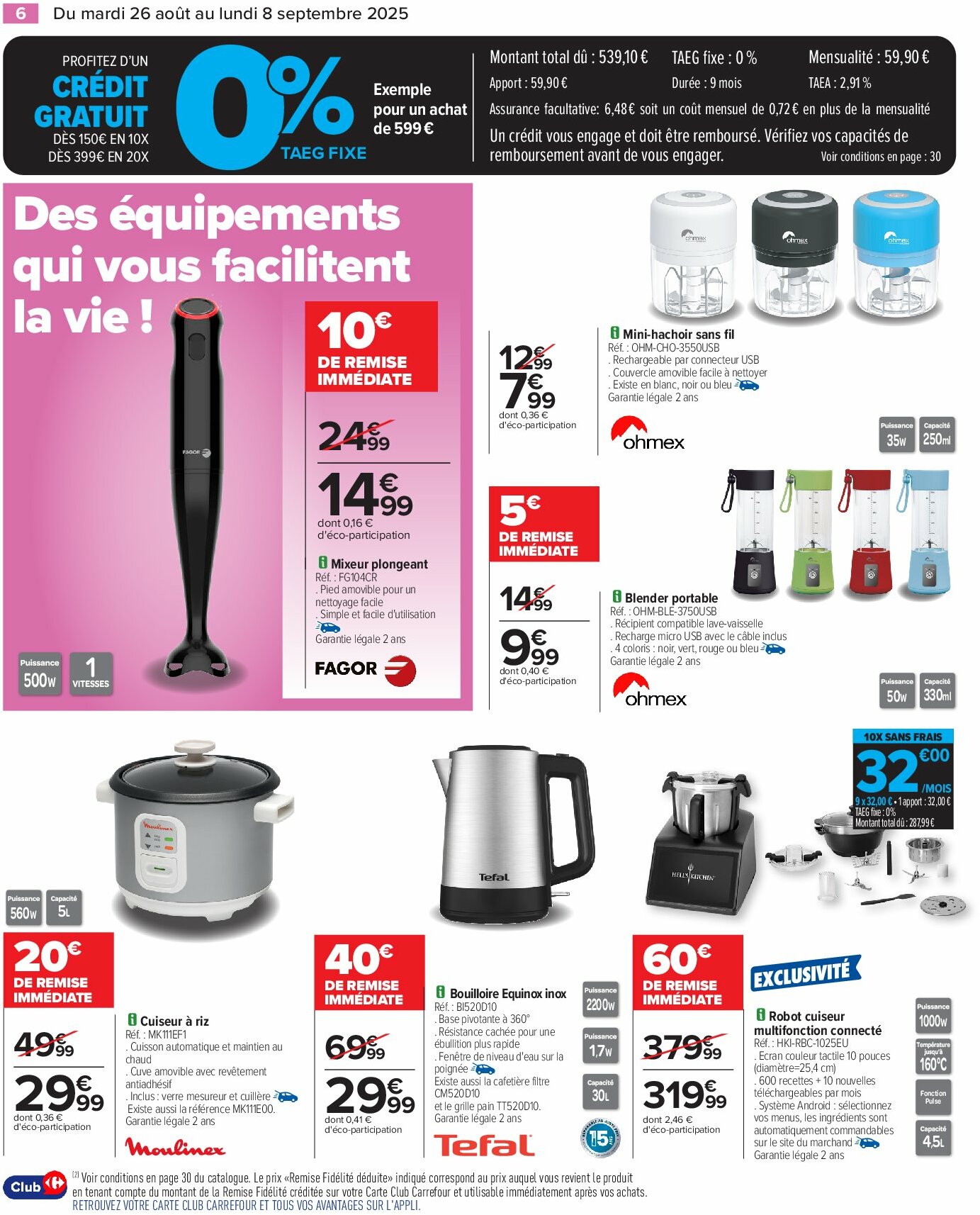 carrefour - Catalogue Carrefour - Électroménager valable du 26/08 au 08/09 - page: 8