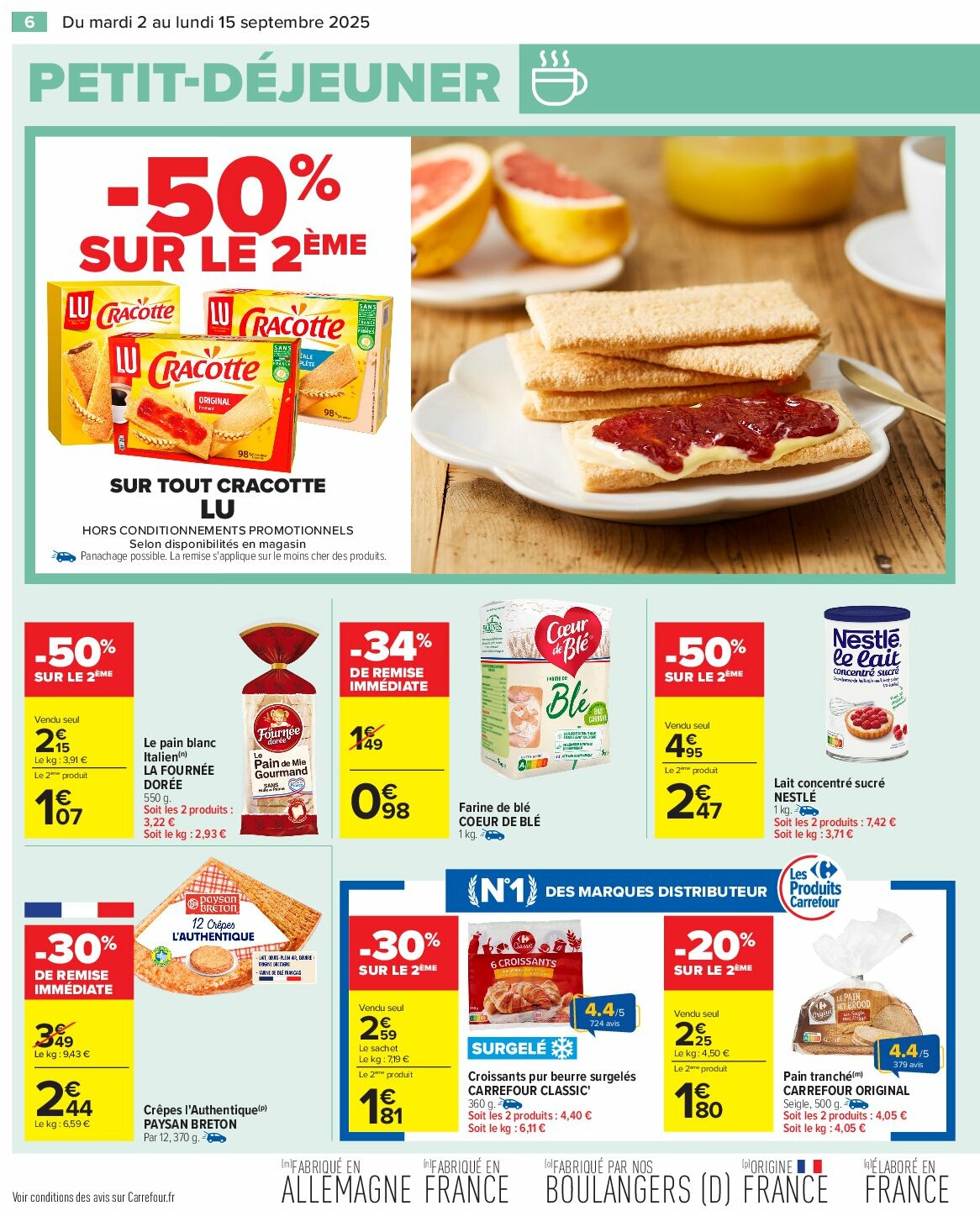 carrefour - Catalogue Carrefour - Petit déjeuner valable du 02/09 au 15/09 - page: 8