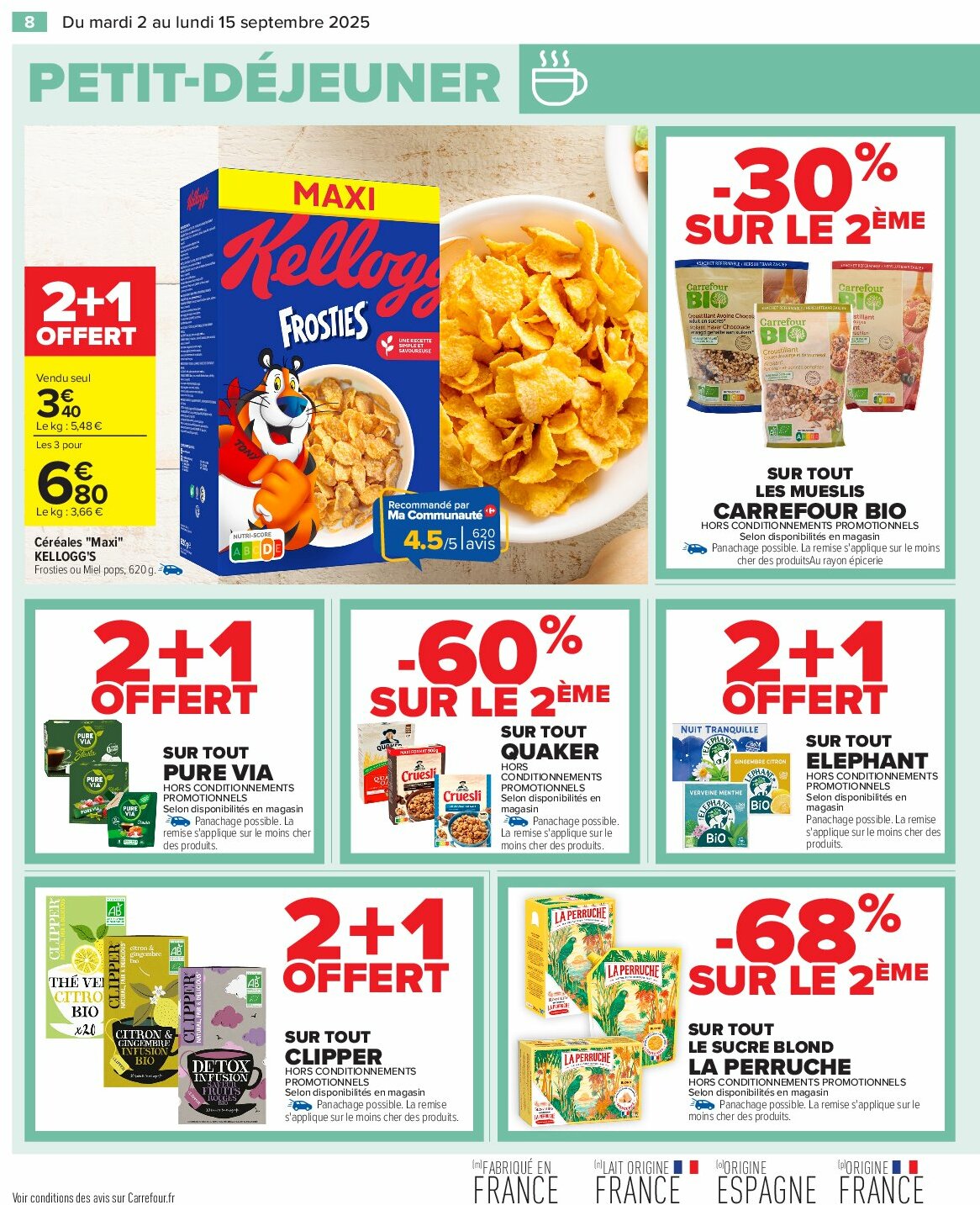 carrefour - Catalogue Carrefour - Petit déjeuner valable du 02/09 au 15/09 - page: 10