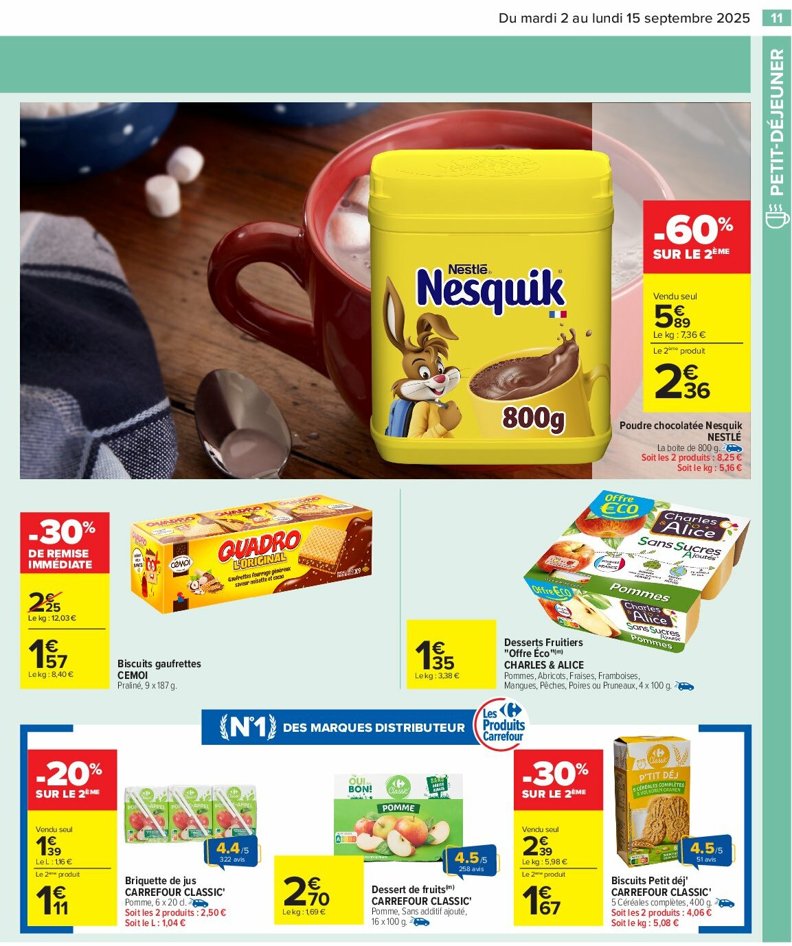 carrefour - Catalogue Carrefour - Petit déjeuner valable du 02/09 au 15/09 - page: 13