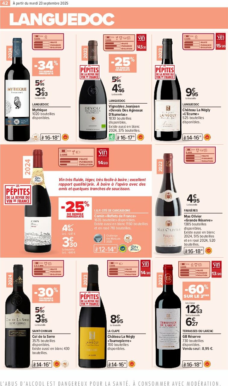 carrefour - Catalogue Carrefour - Foire aux vins D'Automne valable du 23/09 au 06/10 - page: 46 carrefour - Catalogue Carrefour - Foire aux vins D'Automne valable du 23/09 au 06/10 - page: 46