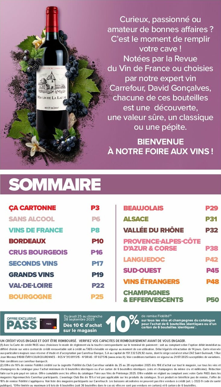 carrefour - Catalogue Carrefour - Foire aux vins D'Automne valable du 23/09 au 06/10 - page: 4 carrefour - Catalogue Carrefour - Foire aux vins D'Automne valable du 23/09 au 06/10 - page: 4