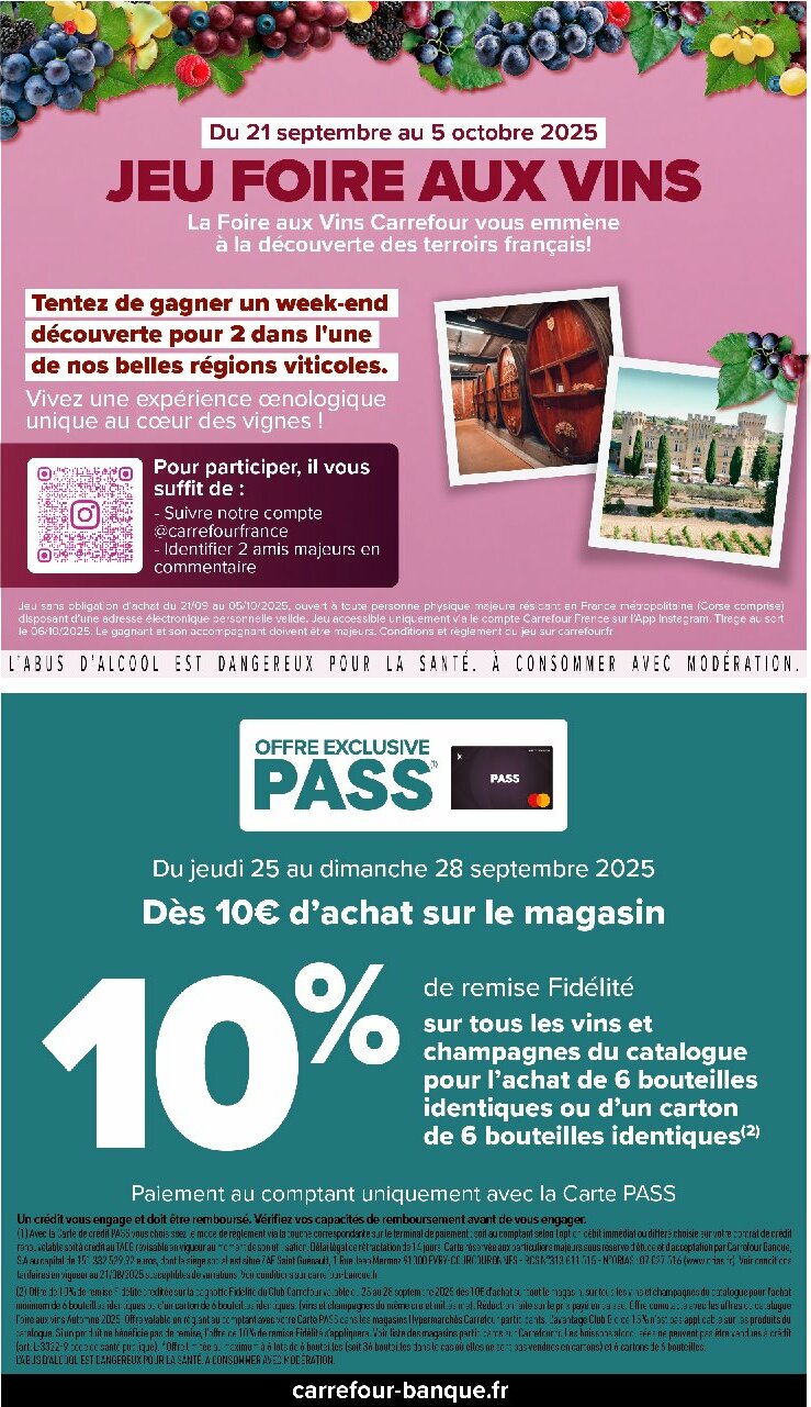 carrefour - Catalogue Carrefour - Foire aux vins D'Automne valable du 23/09 au 06/10 - page: 3 carrefour - Catalogue Carrefour - Foire aux vins D'Automne valable du 23/09 au 06/10 - page: 3