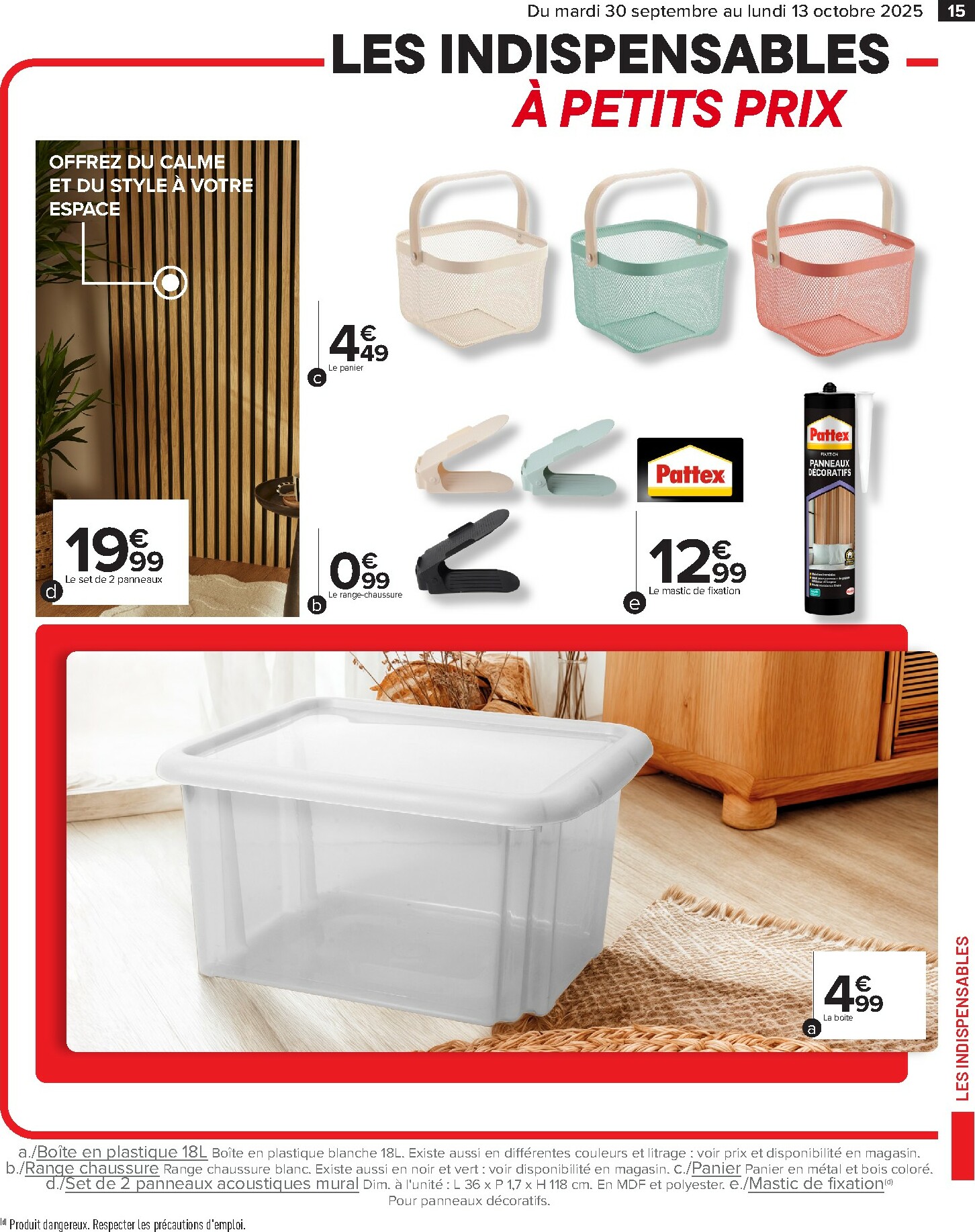 carrefour - Catalogue Carrefour - Des idées deco qui vous ressemblent valable du 30/09 au 13/10 - page: 15