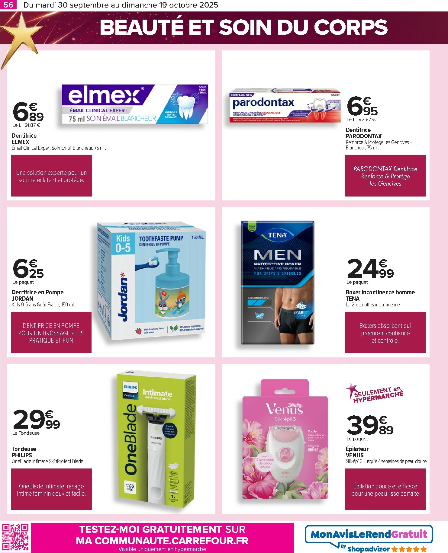 carrefour - Catalogue Carrefour - Le grand prix de l'innovation valable du 30/09 au 19/10 - page: 56