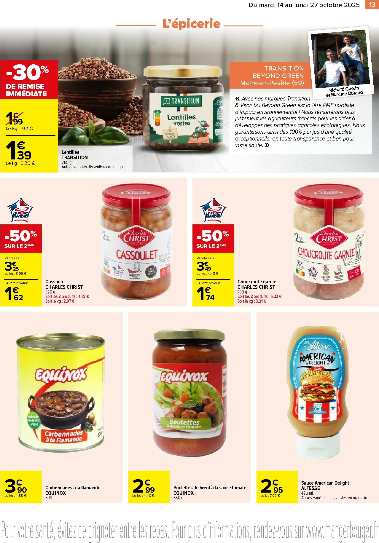 carrefour - Catalogue Carrefour - Le meilleur de me Région valable du 14/10 au 27/10 - page: 13