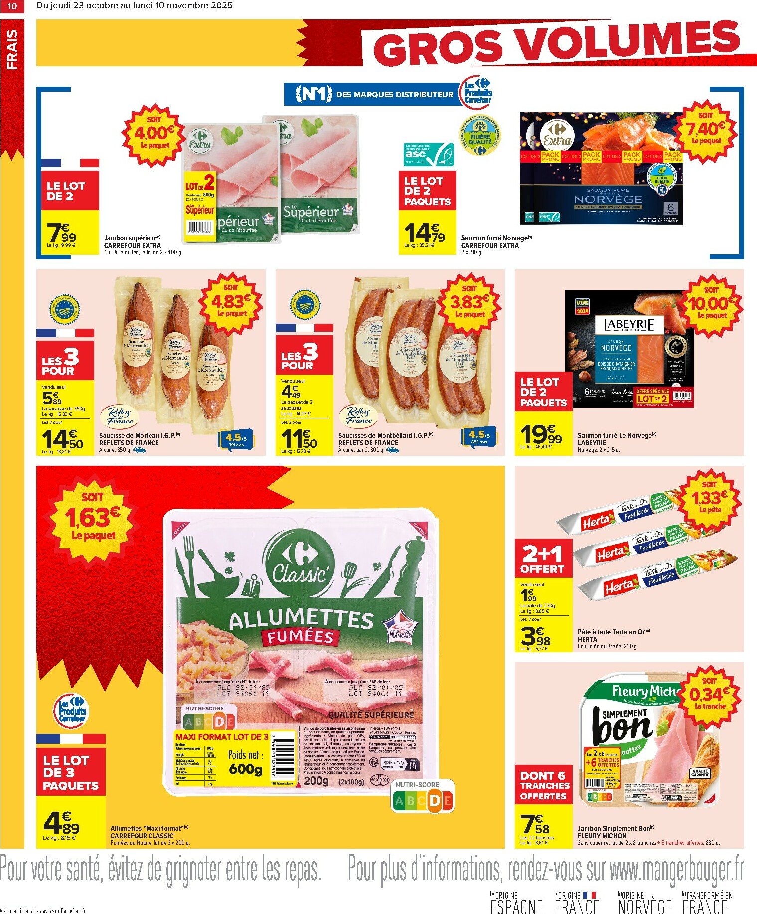 carrefour - Catalogue Carrefour - Gros volumes, petits prix valable du 23/10 au 10/11 - page: 12