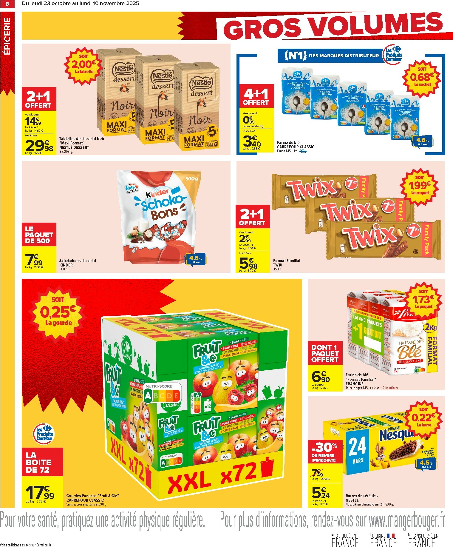 carrefour - Catalogue Carrefour - Gros volumes, petits prix valable du 23/10 au 10/11 - page: 10