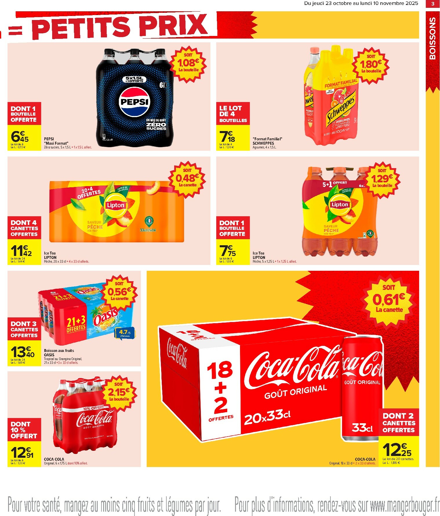 carrefour - Catalogue Carrefour - Gros volumes, petits prix valable du 23/10 au 10/11 - page: 5