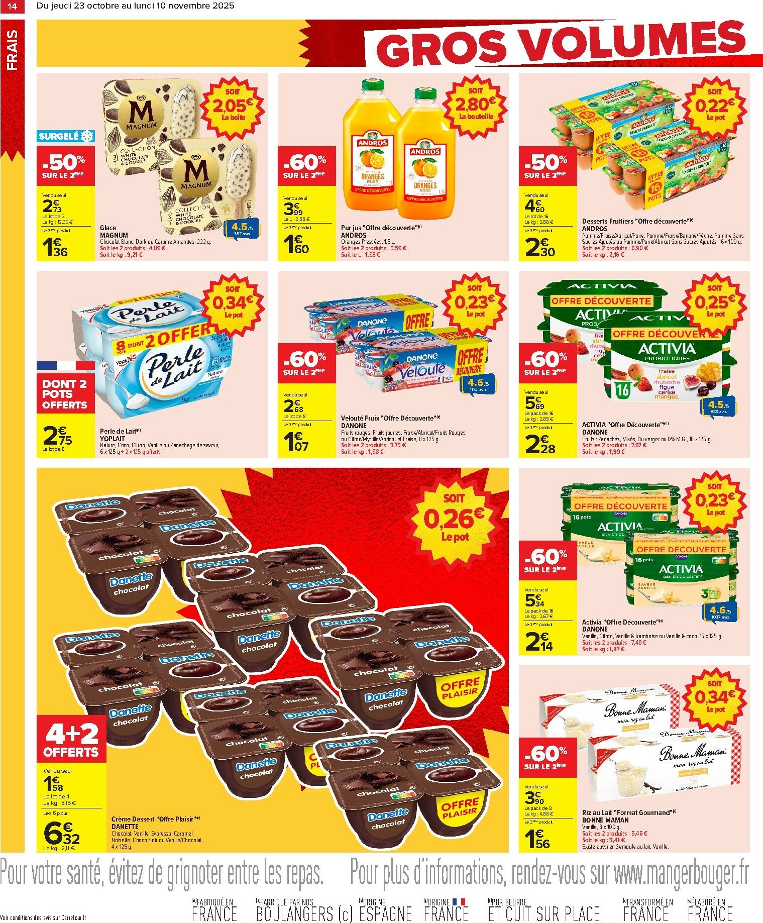carrefour - Catalogue Carrefour - Gros volumes, petits prix valable du 23/10 au 10/11 - page: 16