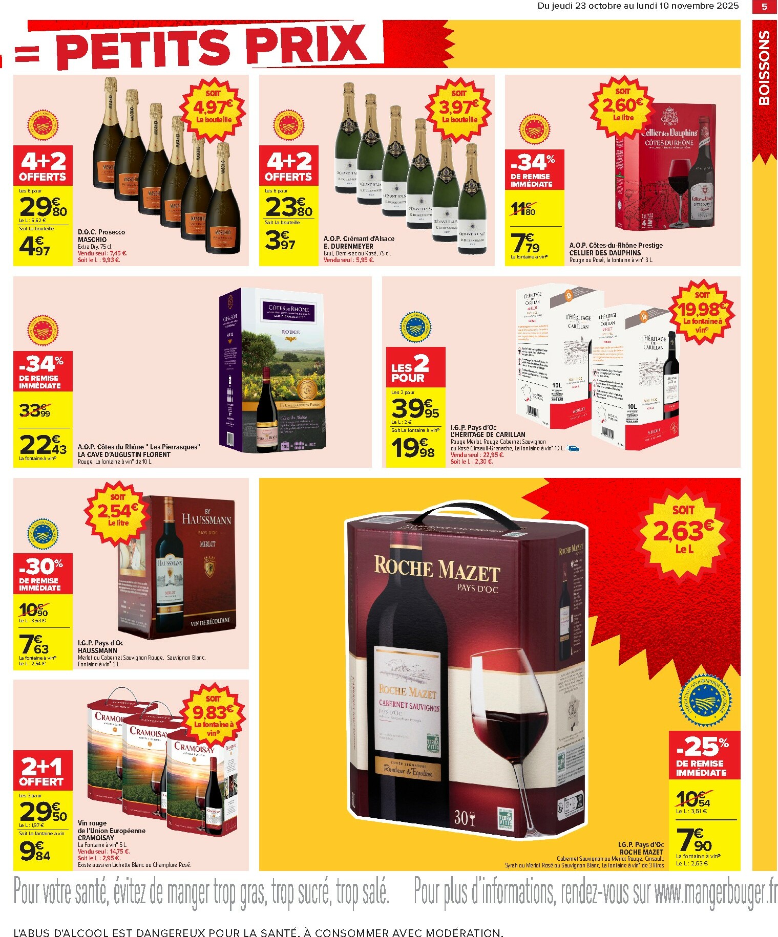carrefour - Catalogue Carrefour - Gros volumes, petits prix valable du 23/10 au 10/11 - page: 7