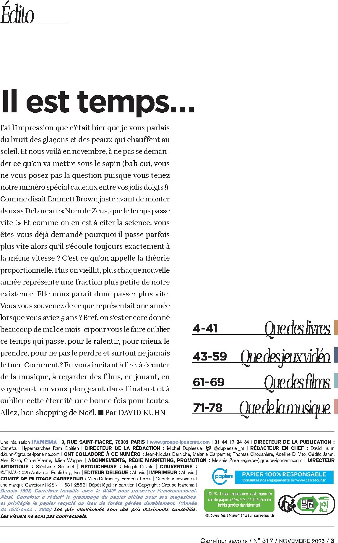 carrefour - Catalogue Carrefour - Culture valable du 01/11 au 30/11 - page: 3