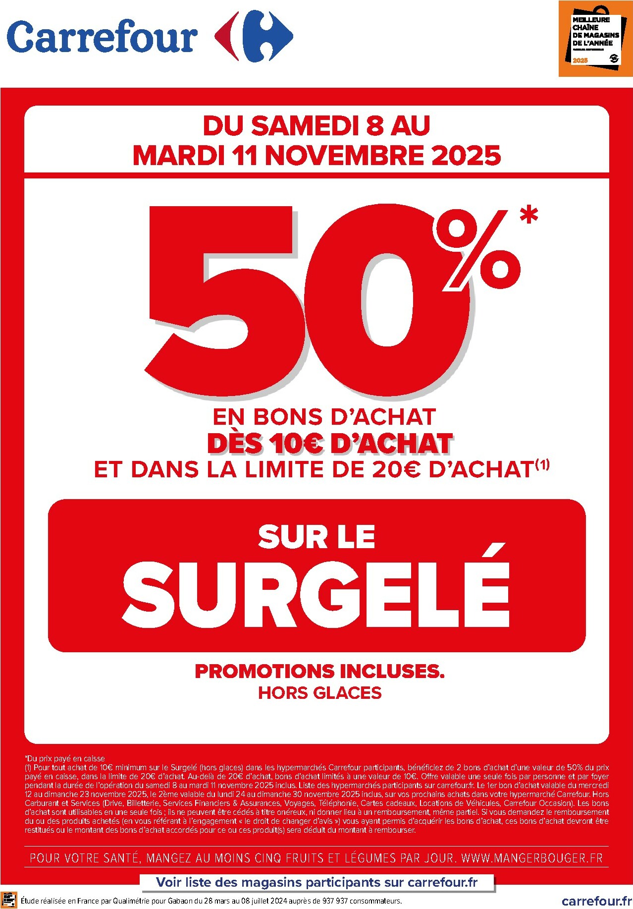 carrefour - Catalogue Carrefour - Sur le Surgelé valable du 08/11 au 11/11