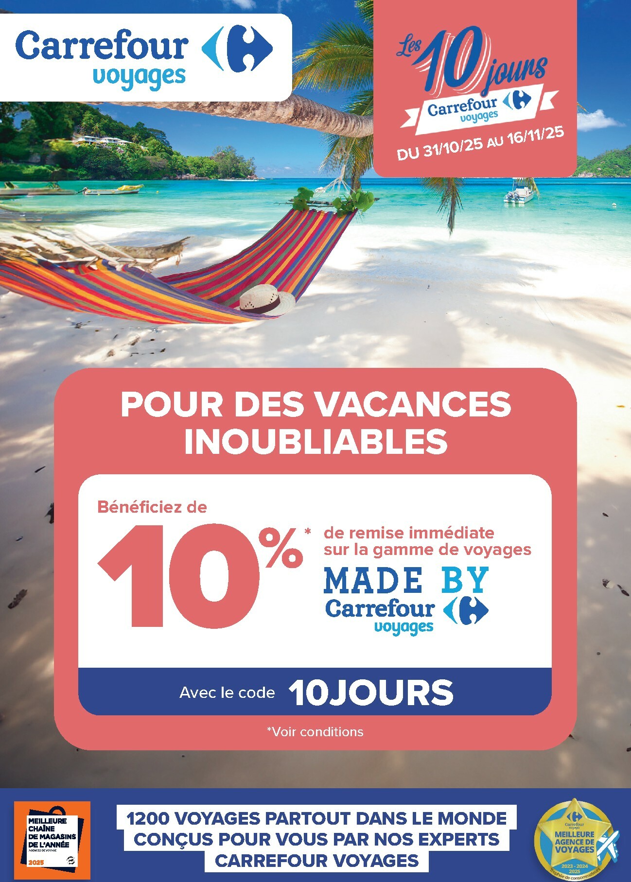 carrefour - Catalogue Carrefour - Voyagez valable du 31/10 au 16/11