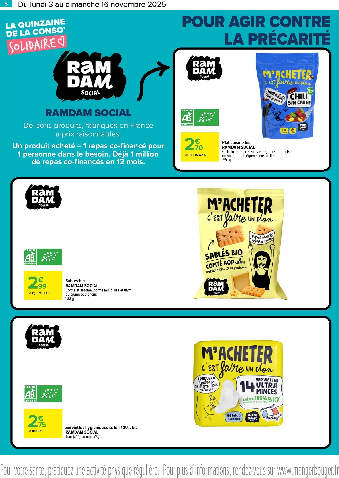 carrefour - Catalogue Carrefour - La quinzaine de la conso solidaire valable du 03/11 au 16/11 - page: 5