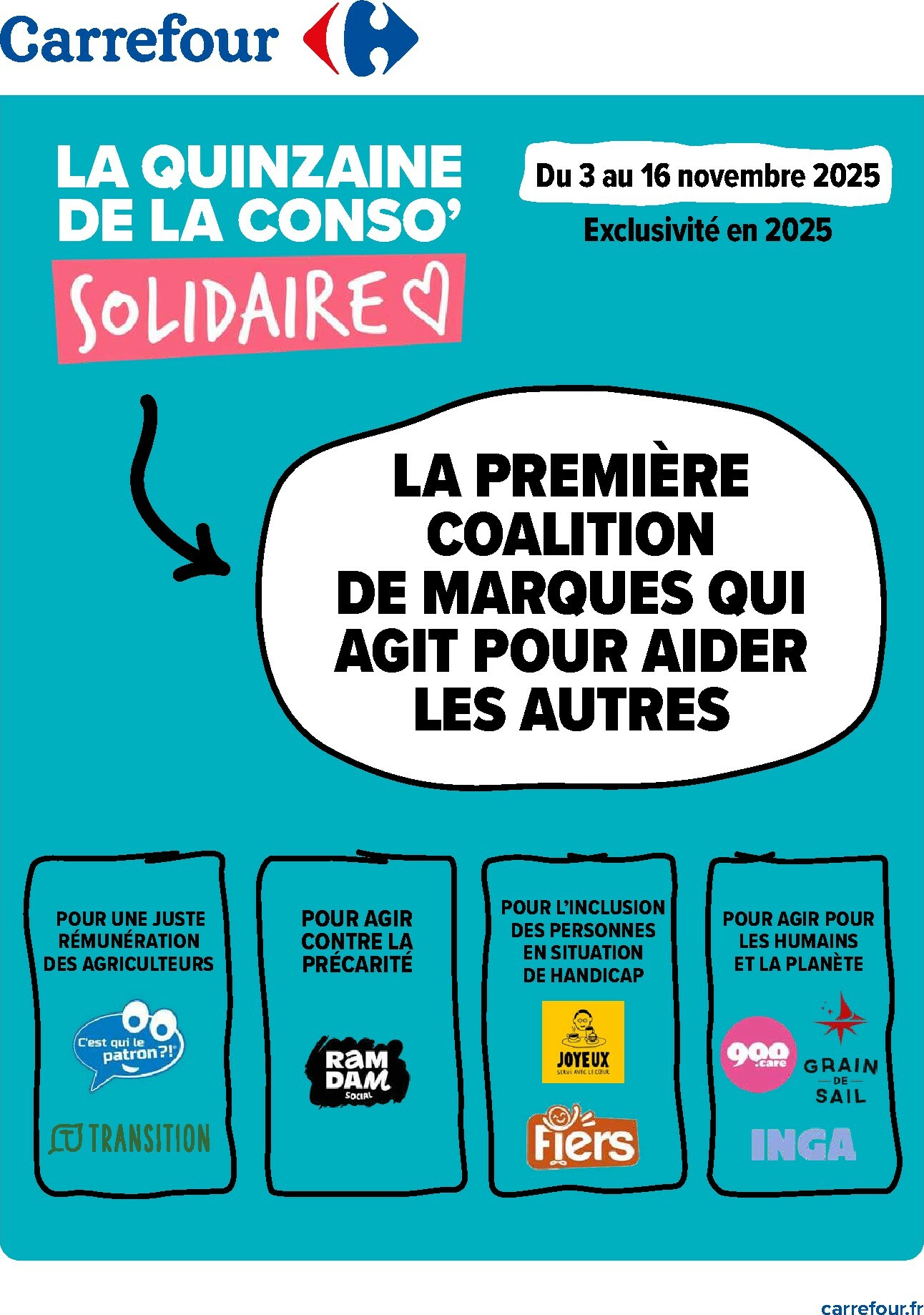 carrefour - Catalogue Carrefour - La quinzaine de la conso solidaire valable du 03/11 au 16/11
