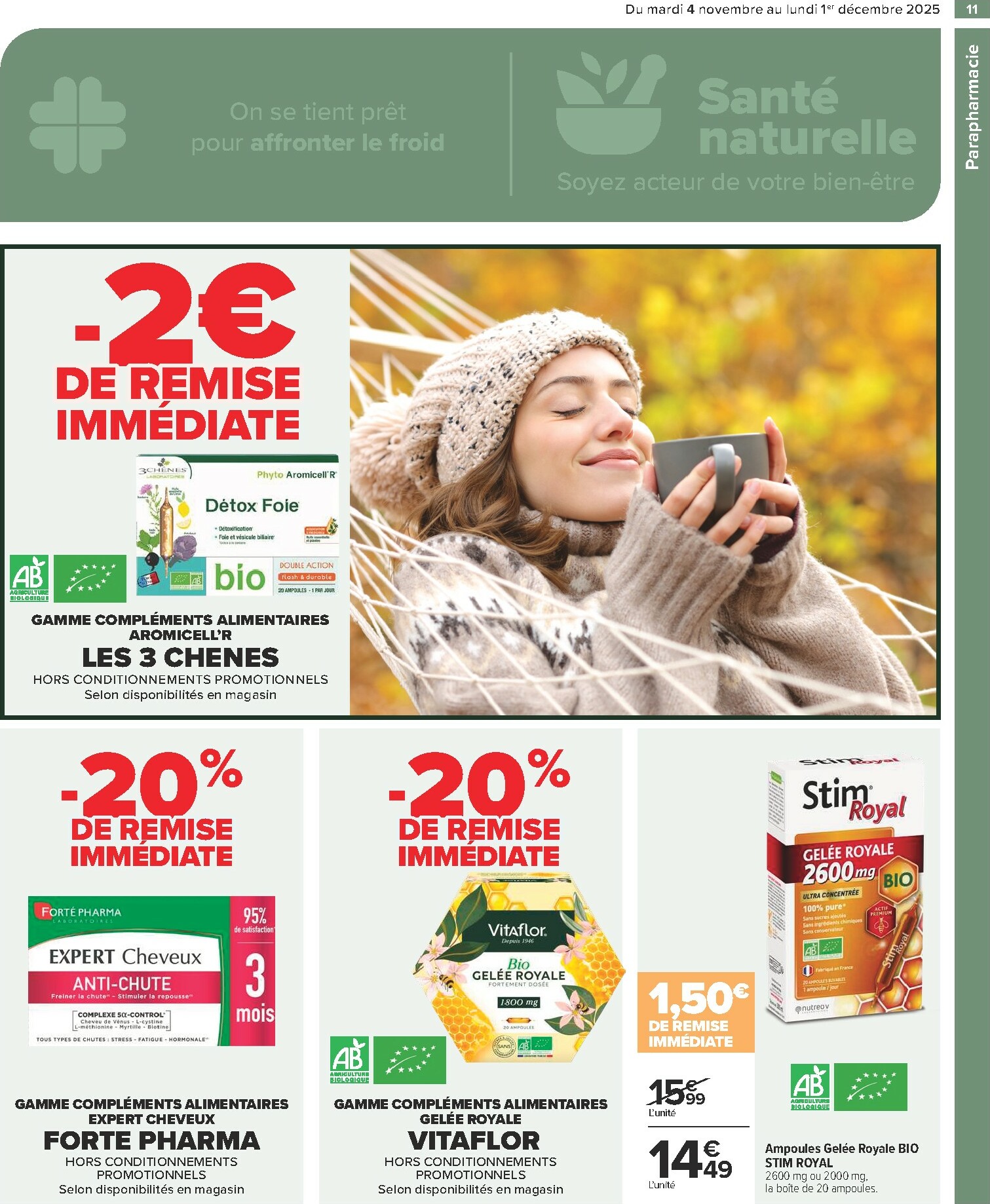 carrefour - Catalogue Carrefour - Parapharmacie valable du 04/11 au 01/12 - page: 11