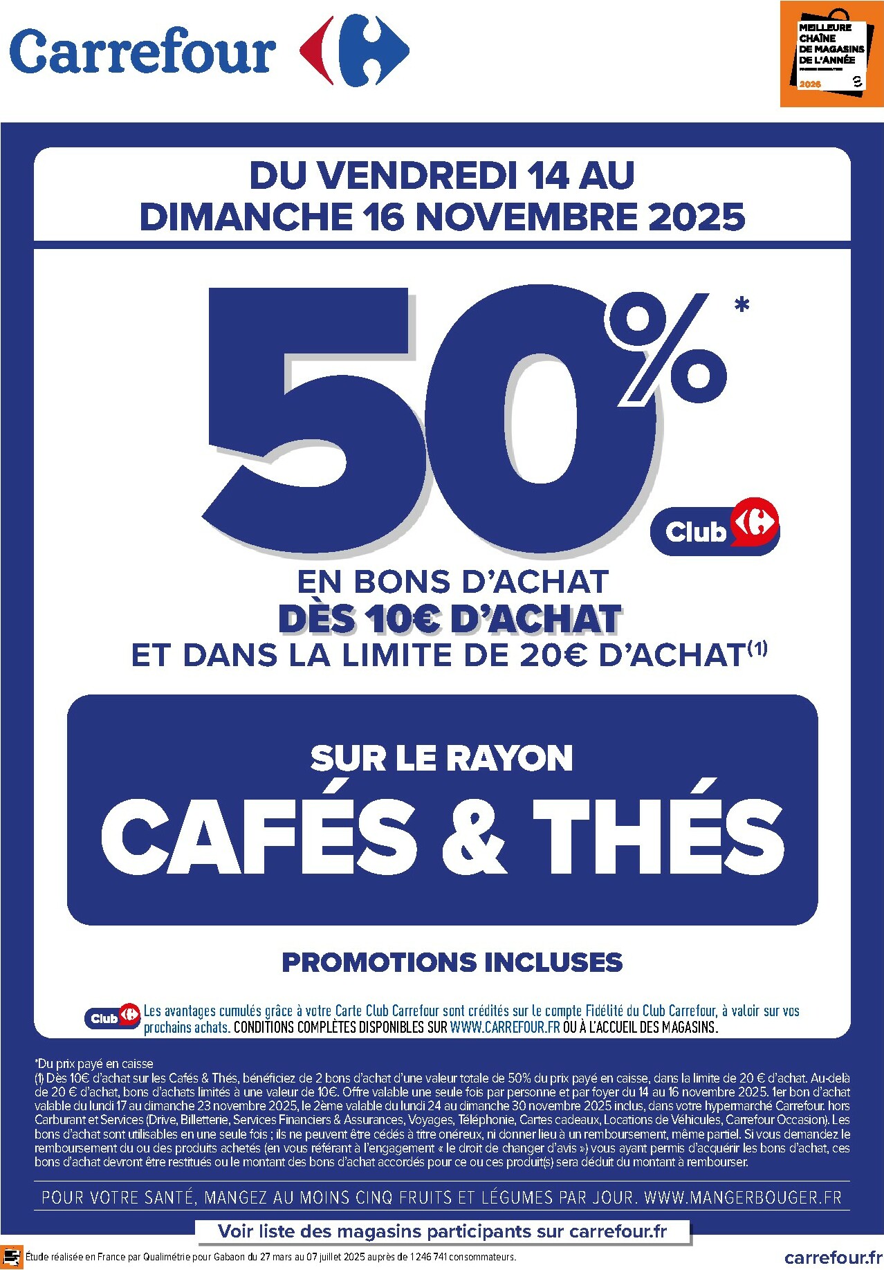 carrefour - Catalogue Carrefour - Cafés, Thés valable du 14/11 au 16/11