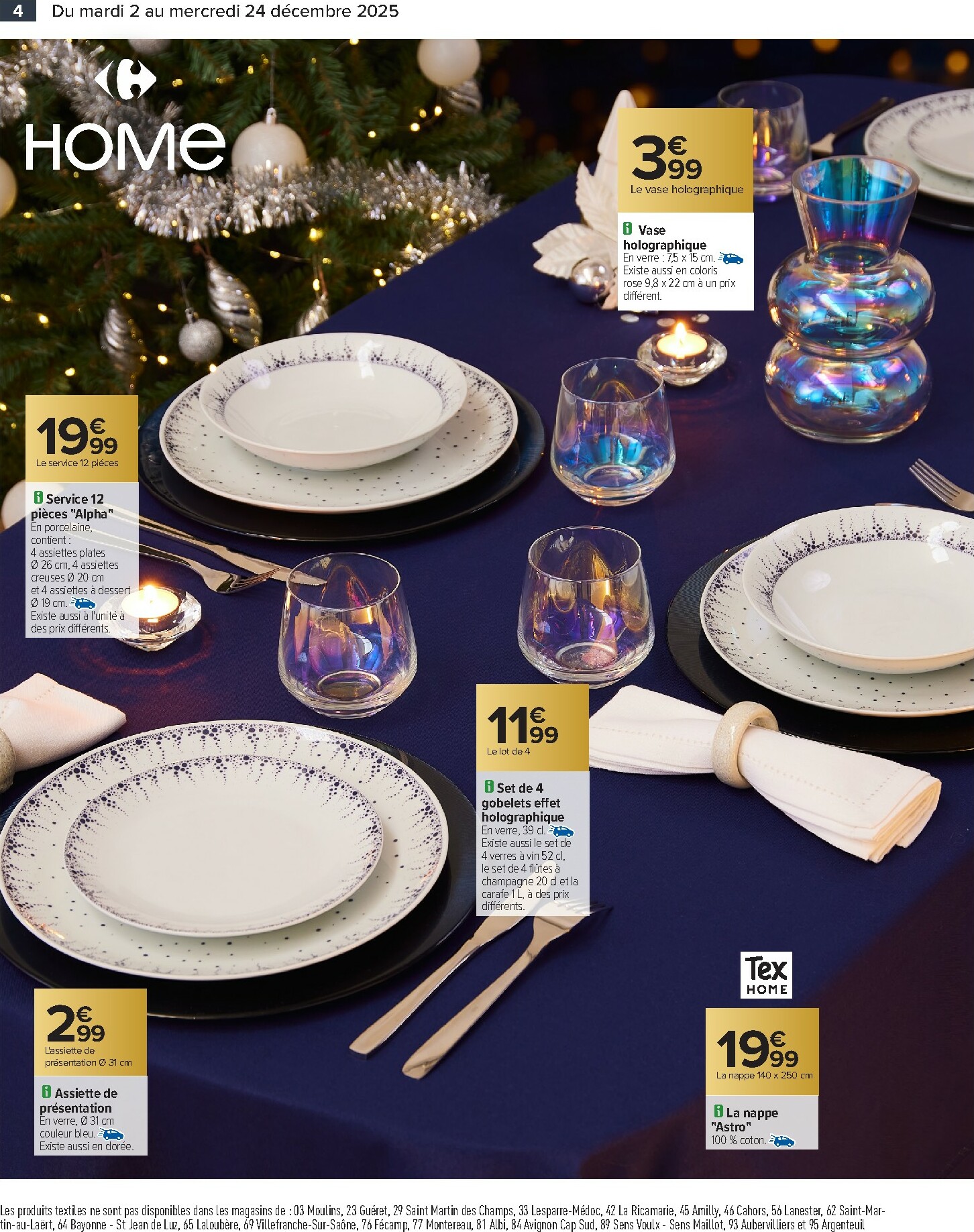 carrefour - Catalogue Carrefour - Art de la Table valable du 02/12 au 24/12 - page: 4