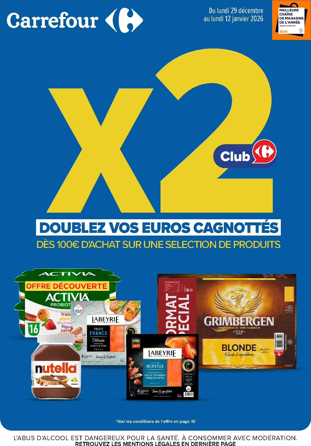 carrefour - Catalogue Carrefour - Nos Promos et Doublez Vos Euros Cagnottés valable du 29/12 au 12/01