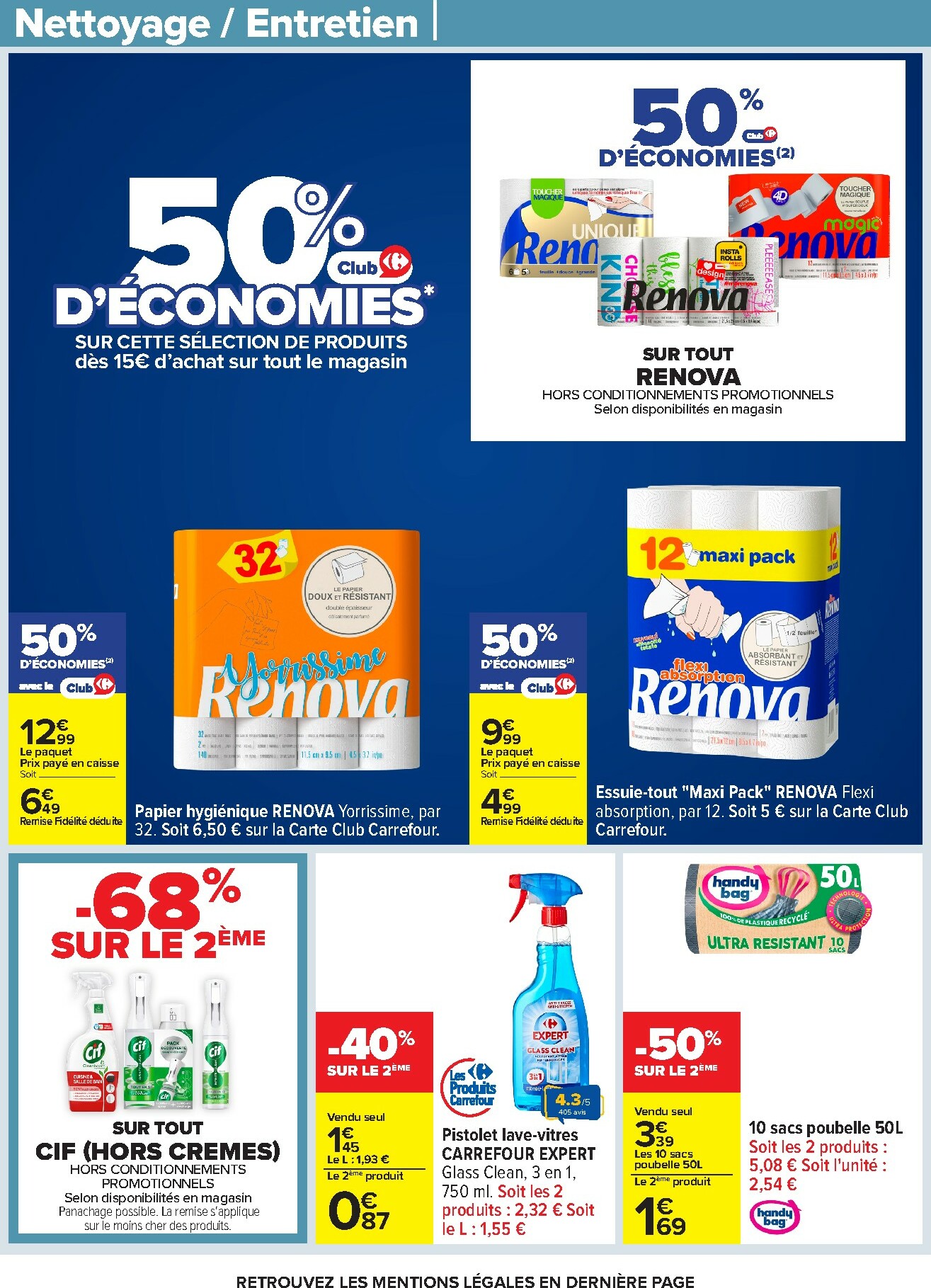 carrefour - Catalogue Carrefour - Nos Promos et Doublez Vos Euros Cagnottés valable du 29/12 au 12/01 - page: 64