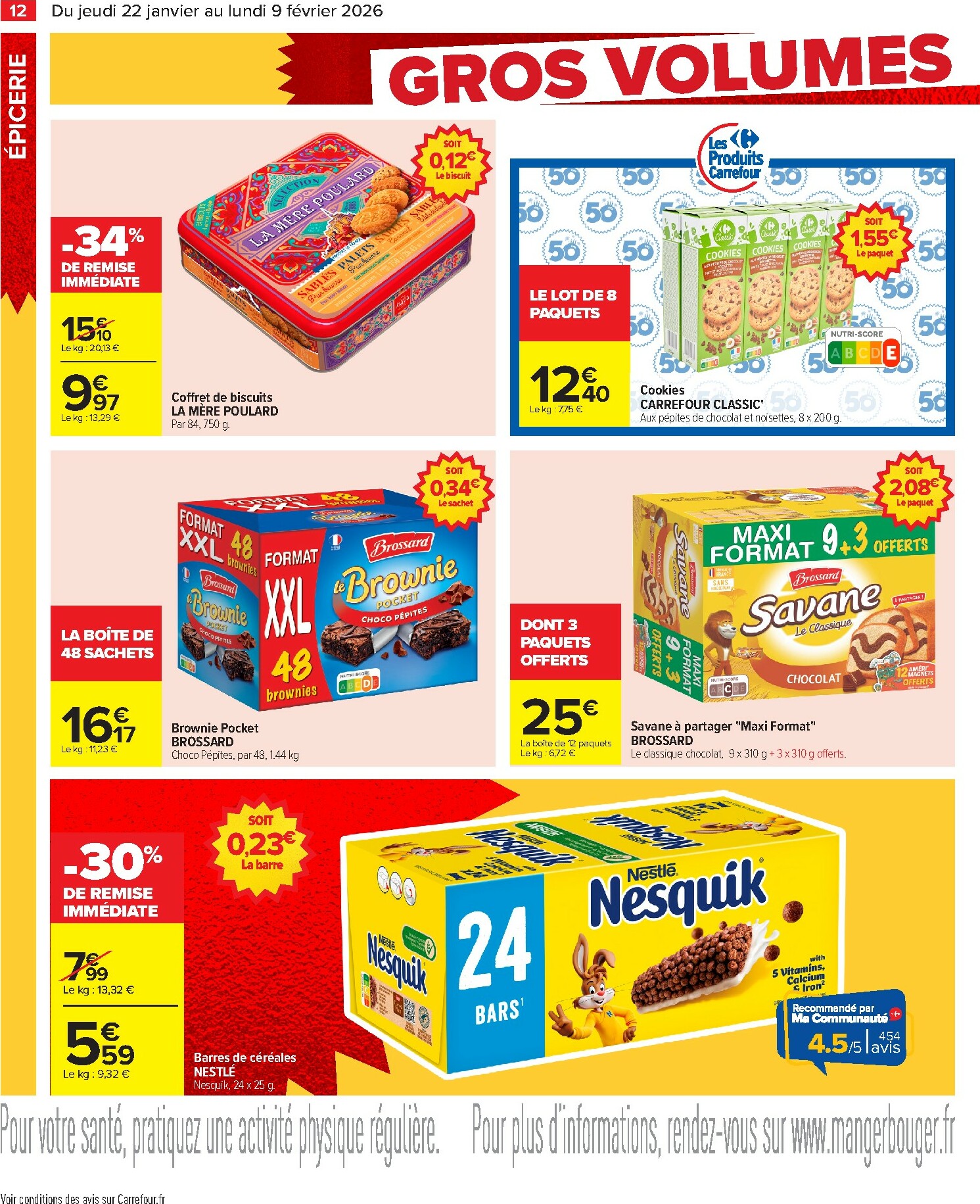 carrefour - Catalogue Carrefour - Gros volumes, petits prix valable du 22/01 au 09/02 - page: 14