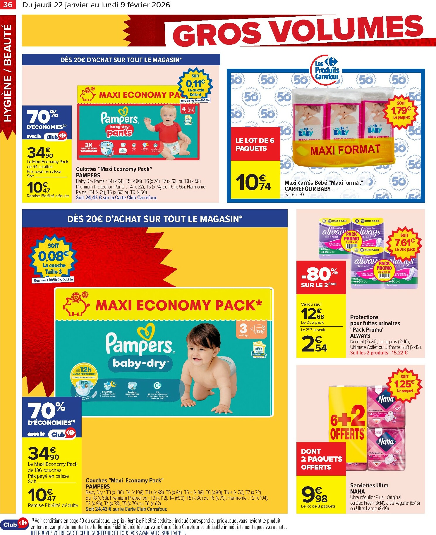 carrefour - Catalogue Carrefour - Gros volumes, petits prix valable du 22/01 au 09/02 - page: 38