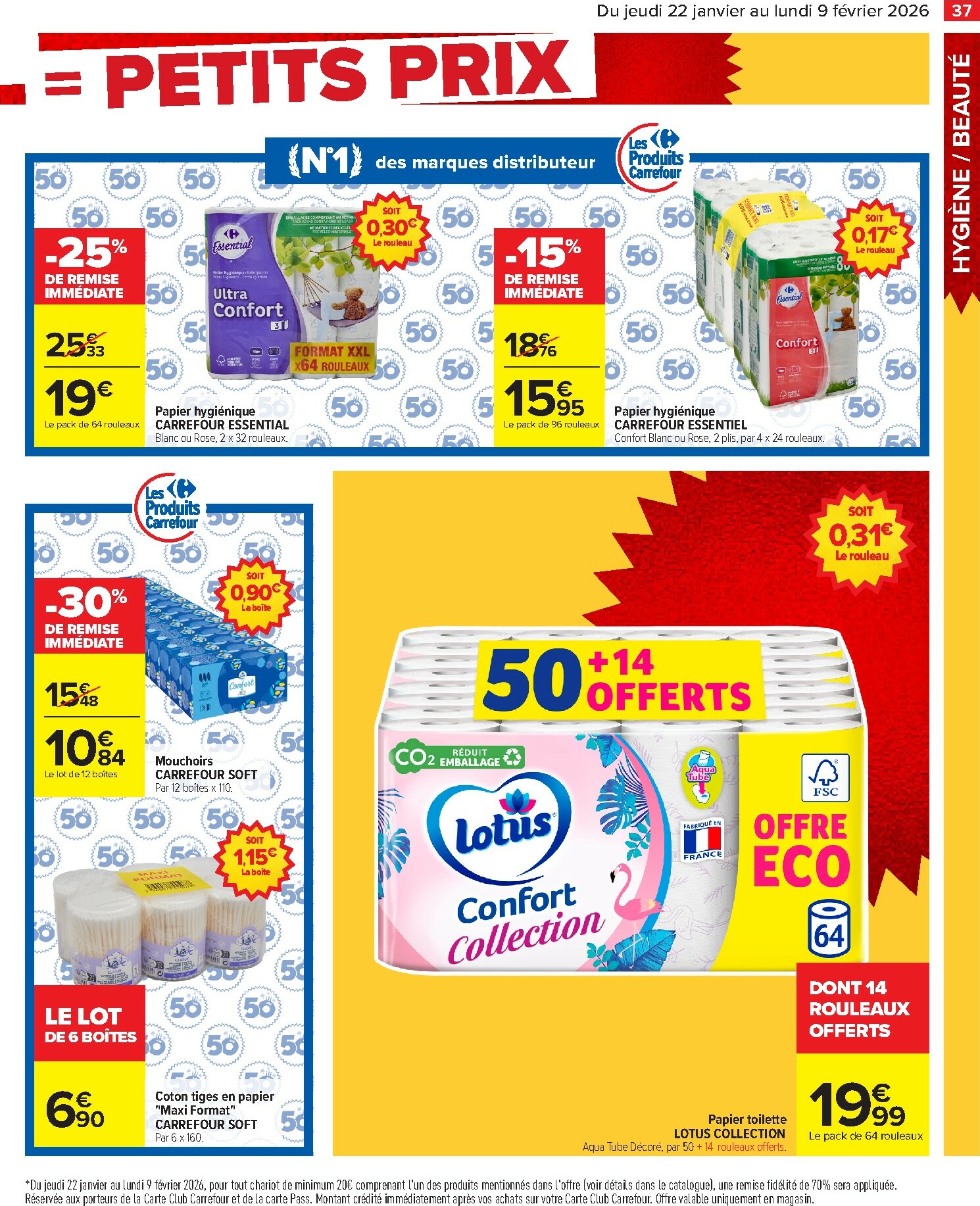 carrefour - Catalogue Carrefour - Gros volumes, petits prix valable du 22/01 au 09/02 - page: 39