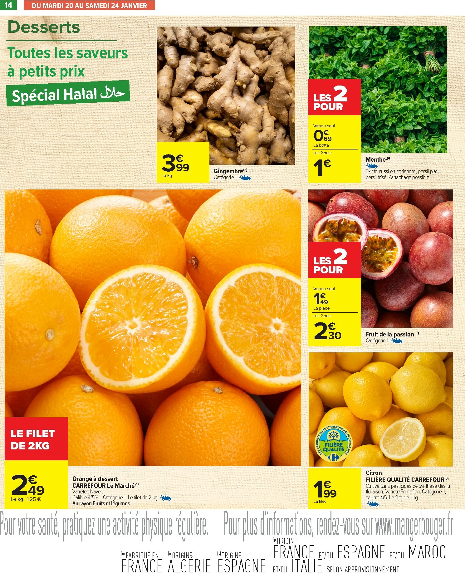 carrefour - Catalogue Carrefour - Les Petits Prix Halal valable du 20/01 au 02/02 - page: 14