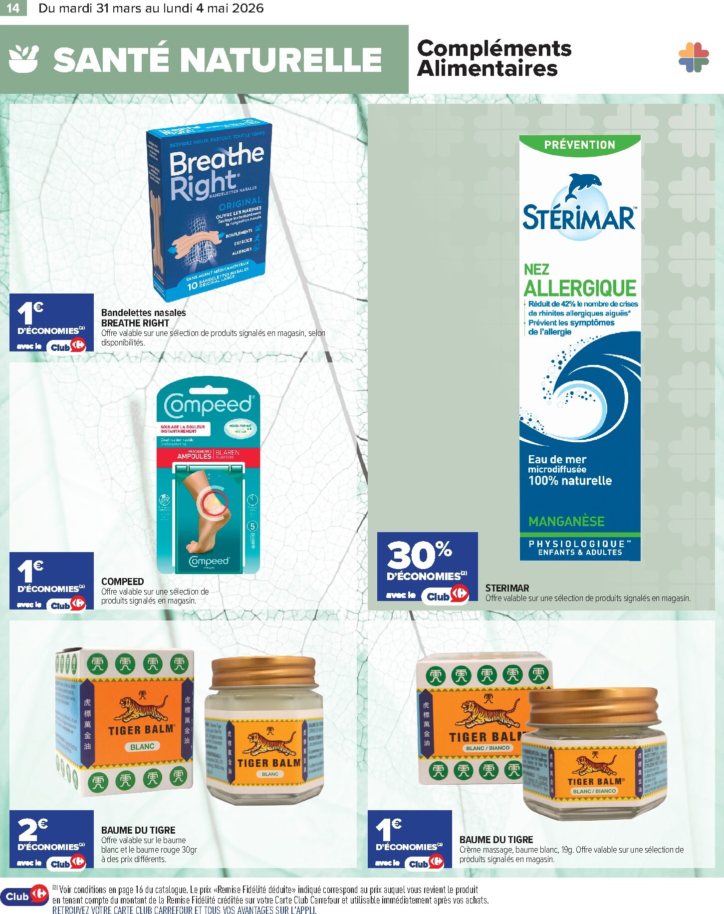 carrefour - Catalogue Carrefour - Parapharmacie, Beauté, Santé & Bien-Être valable du 31/03/2026 au 04/05/2026 - page: 14