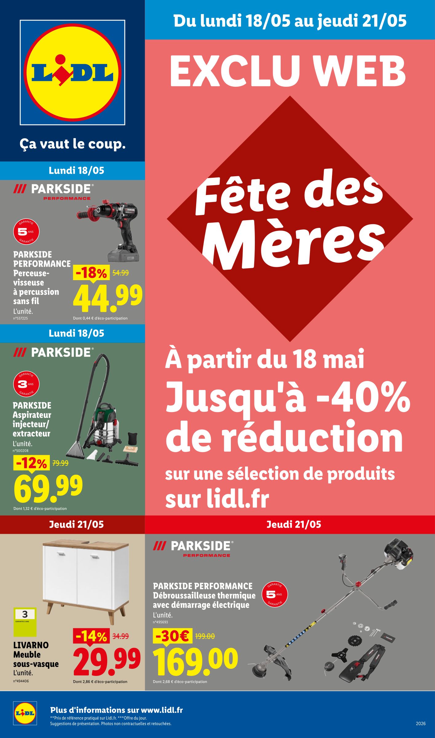 lidl - Current Lidl - Exclu Web leaflet valid from du lundi 18/05/2026 to de jeudi 21/05/2026