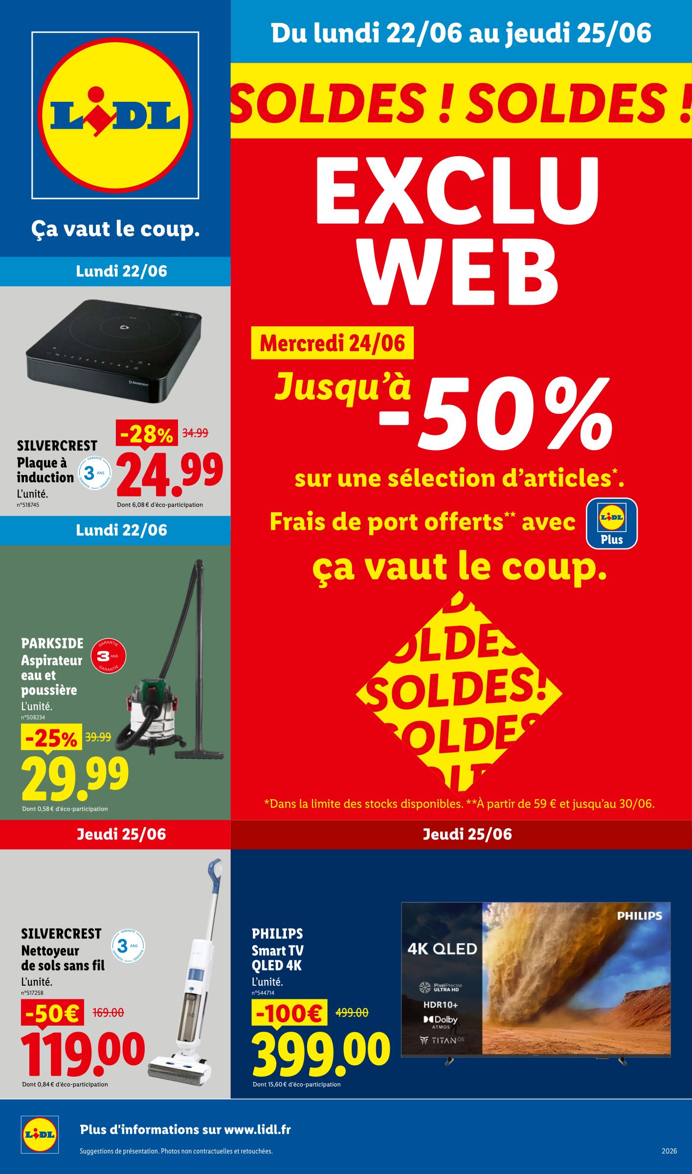 lidl - Current Lidl - Exclus Web leaflet valid from du lundi 22/06/2026 to de jeudi 25/06/2026