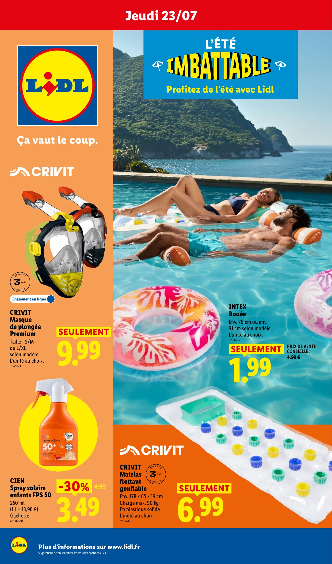 lidl - Flyer Lidl - Profitez de l'été avec Lidl pour la semaine prochaine du de jeudi 23/07/2026 au du mercredi 29/07/2026